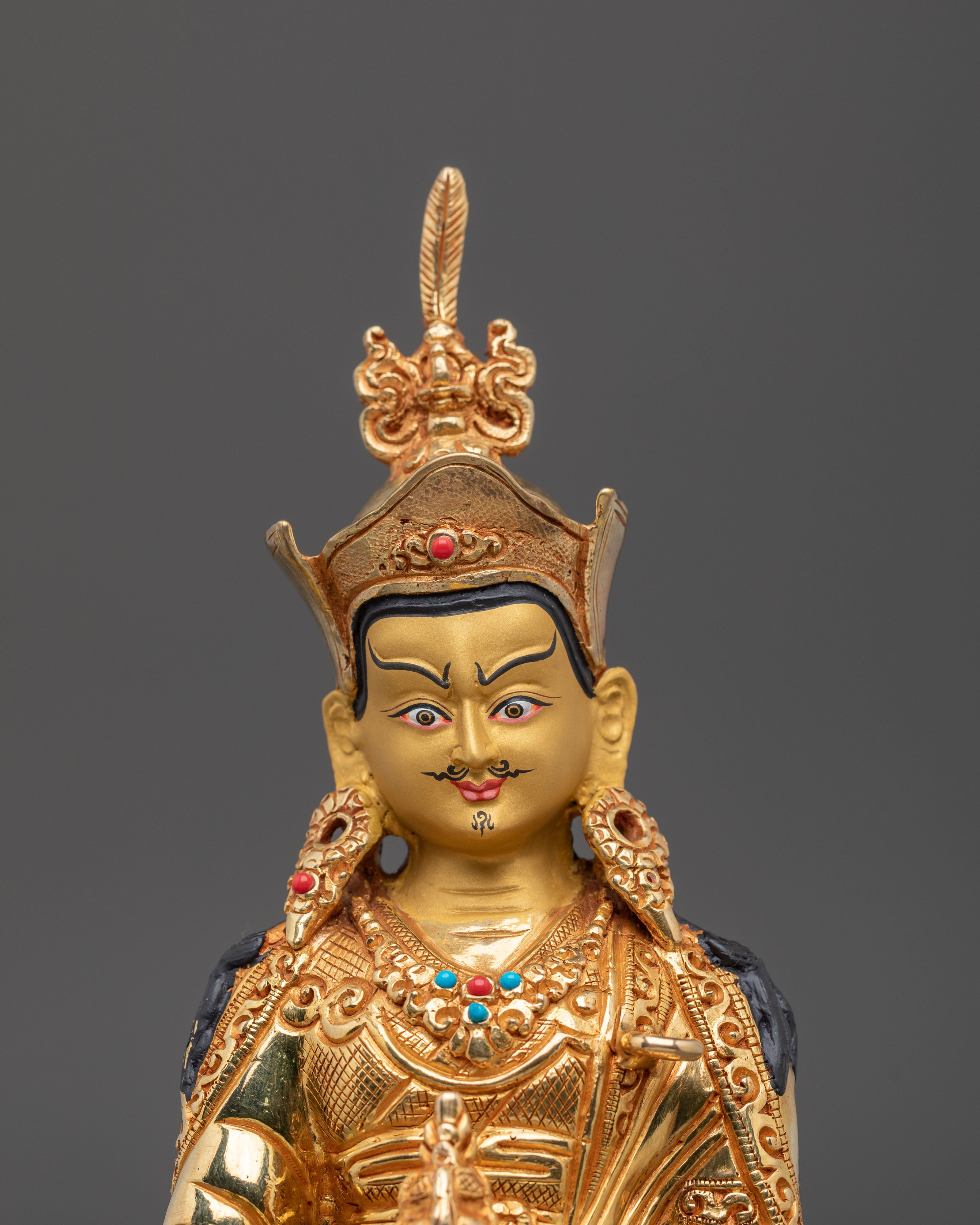 Guru Rinpoche Statue | 24K Gold Gilded Sculpture