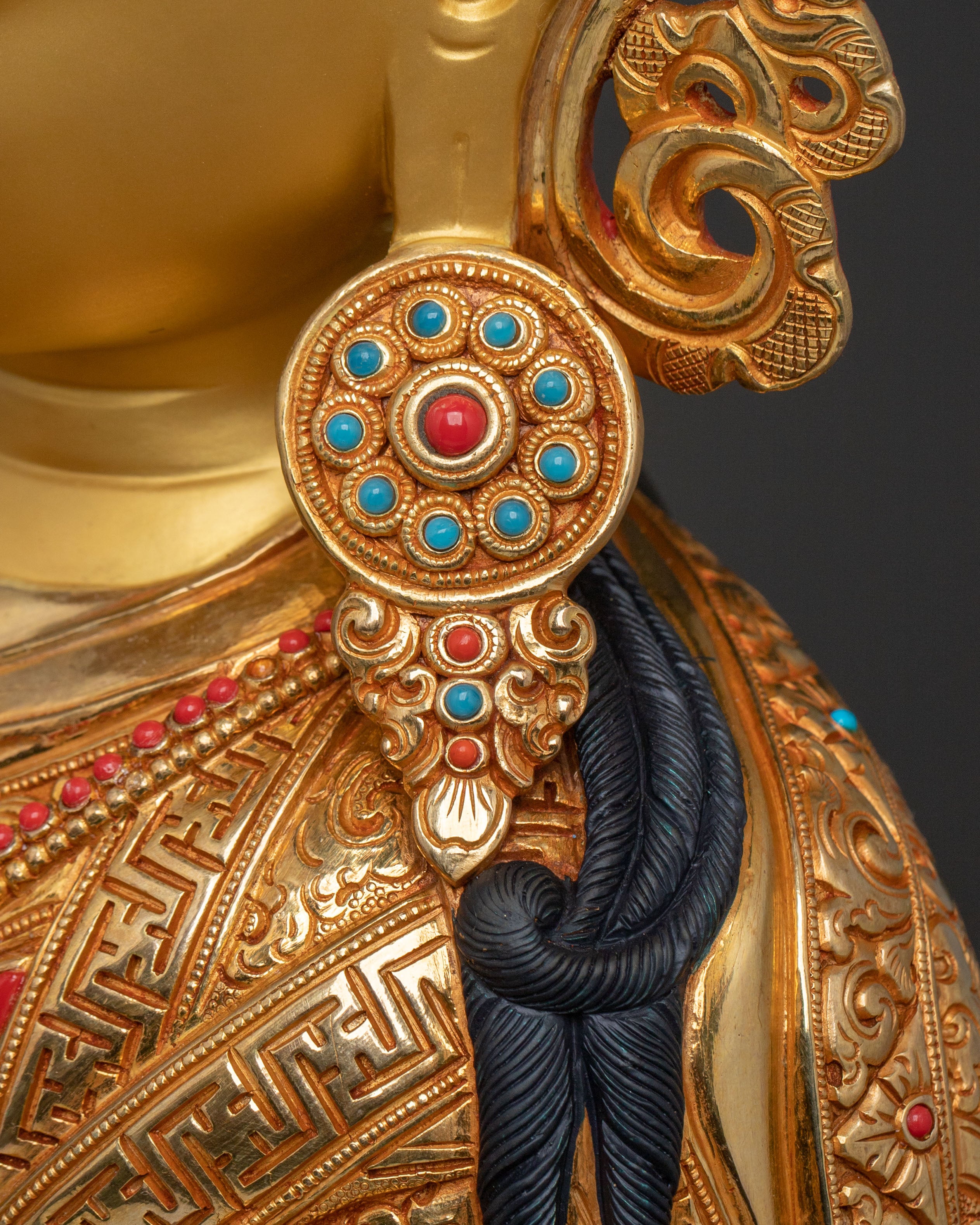 Guru Norla Statue | 24K Gold Gilded Buddhist Master
