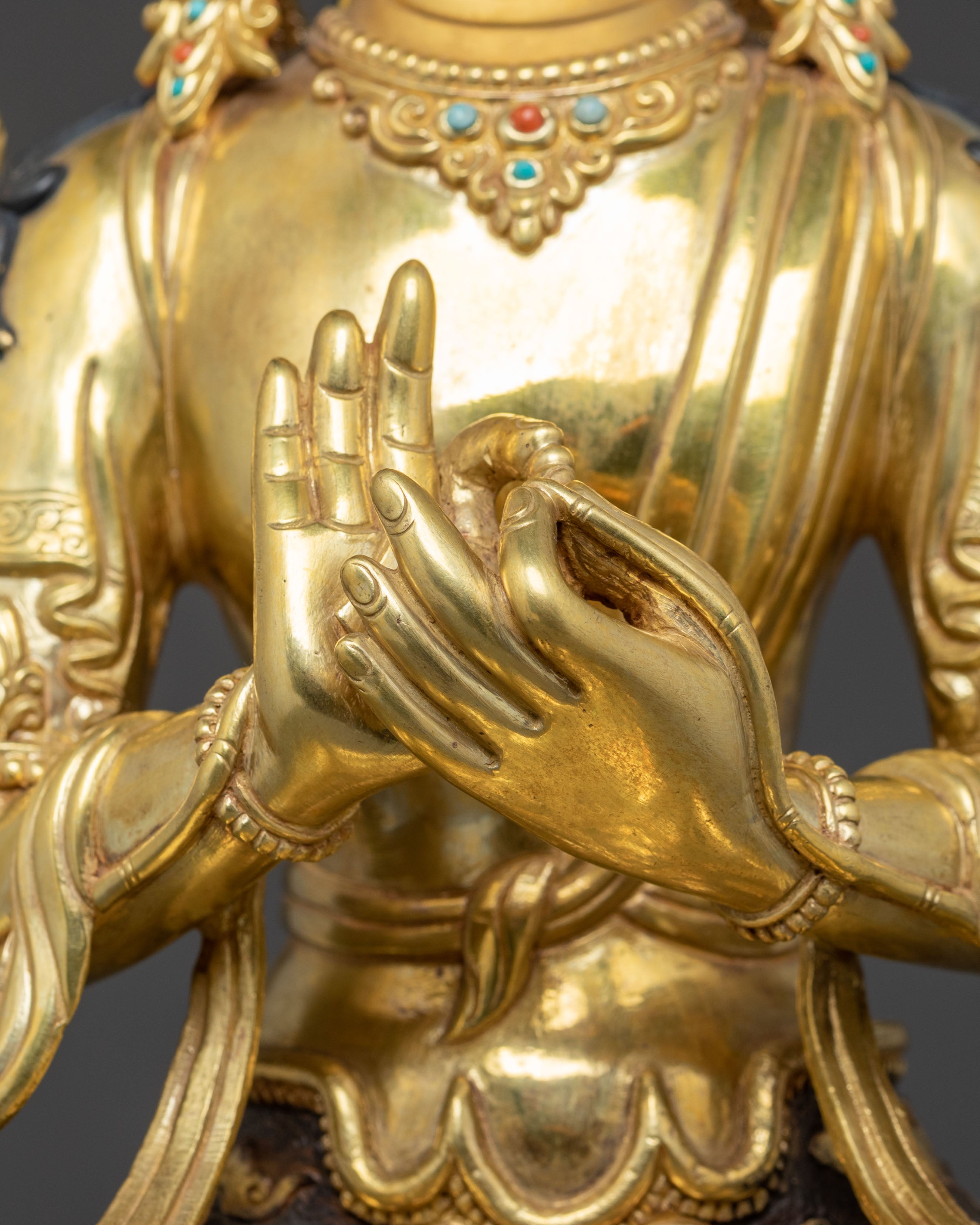 Maitreya Buddha Golden Handmade Statue | Future Buddha Statue