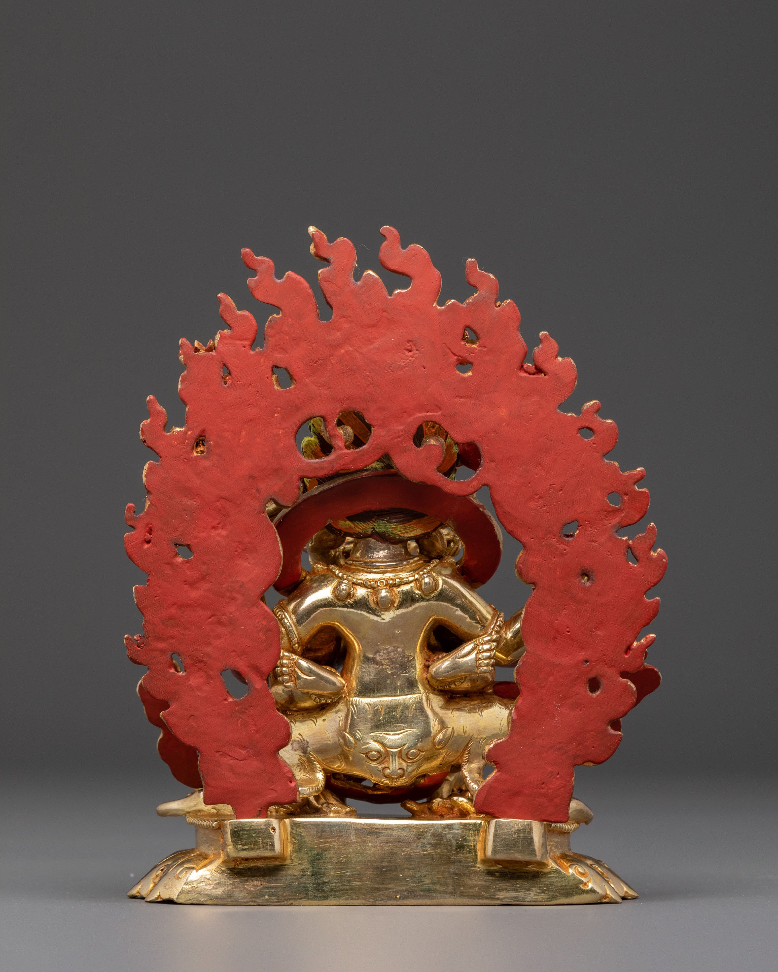 Statue of Seated Four Armed Mahakala | 6.7 Inch Himalayan Art
