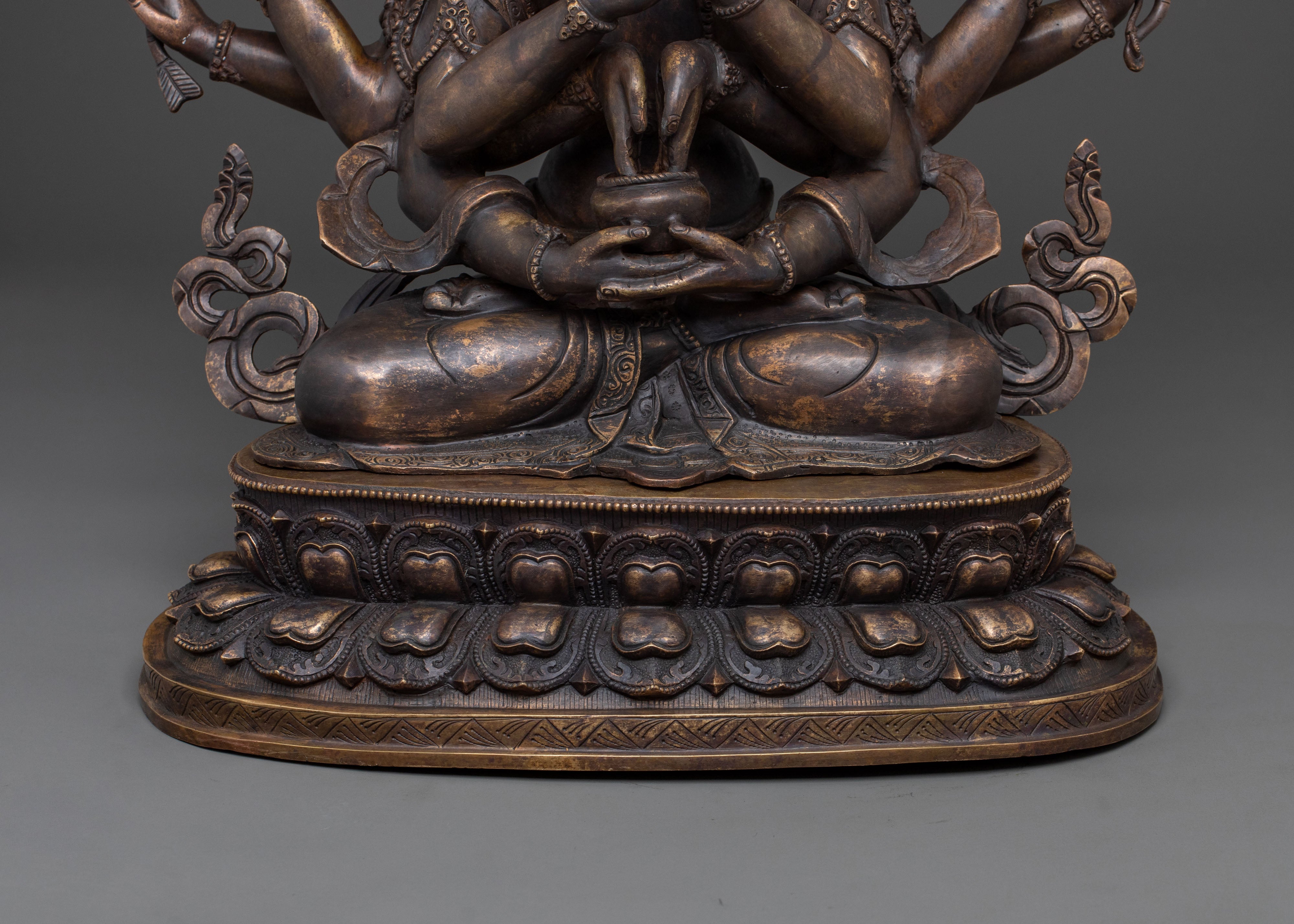 Namasangati Sacred Statue | Finish Oxidized Copper Buddhist Sculpture