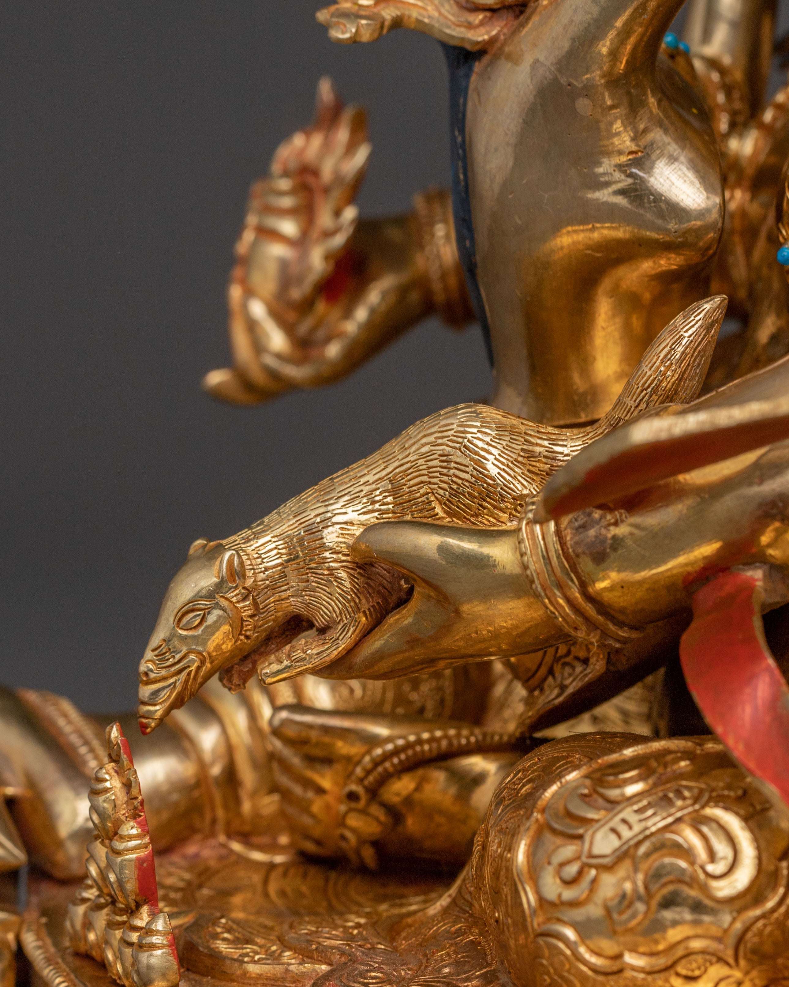 Green Dzambhala Spiritual Statue | Generosity Figure