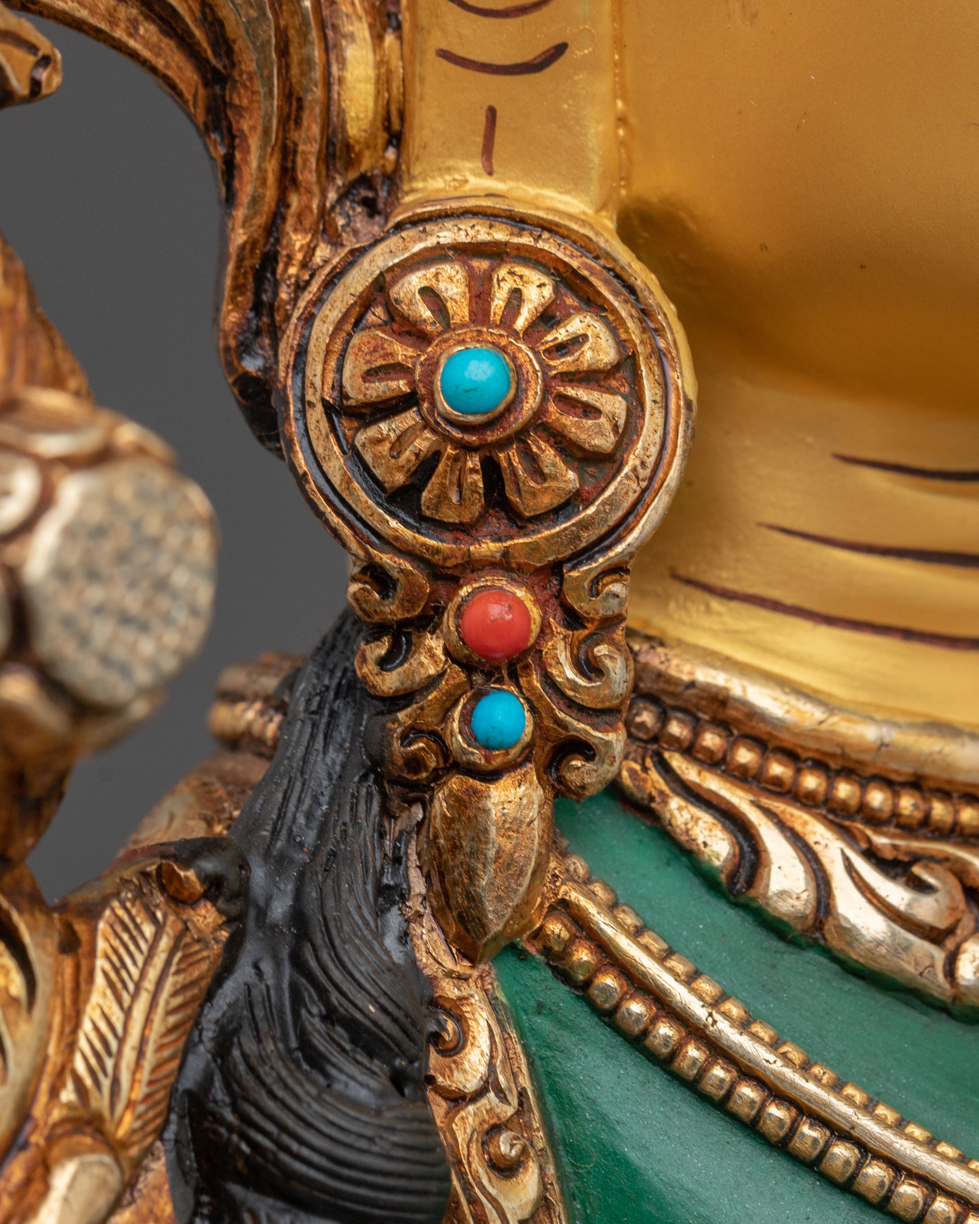 Green Tara Statue | Divine Compassionate Figurine in 24K Gold