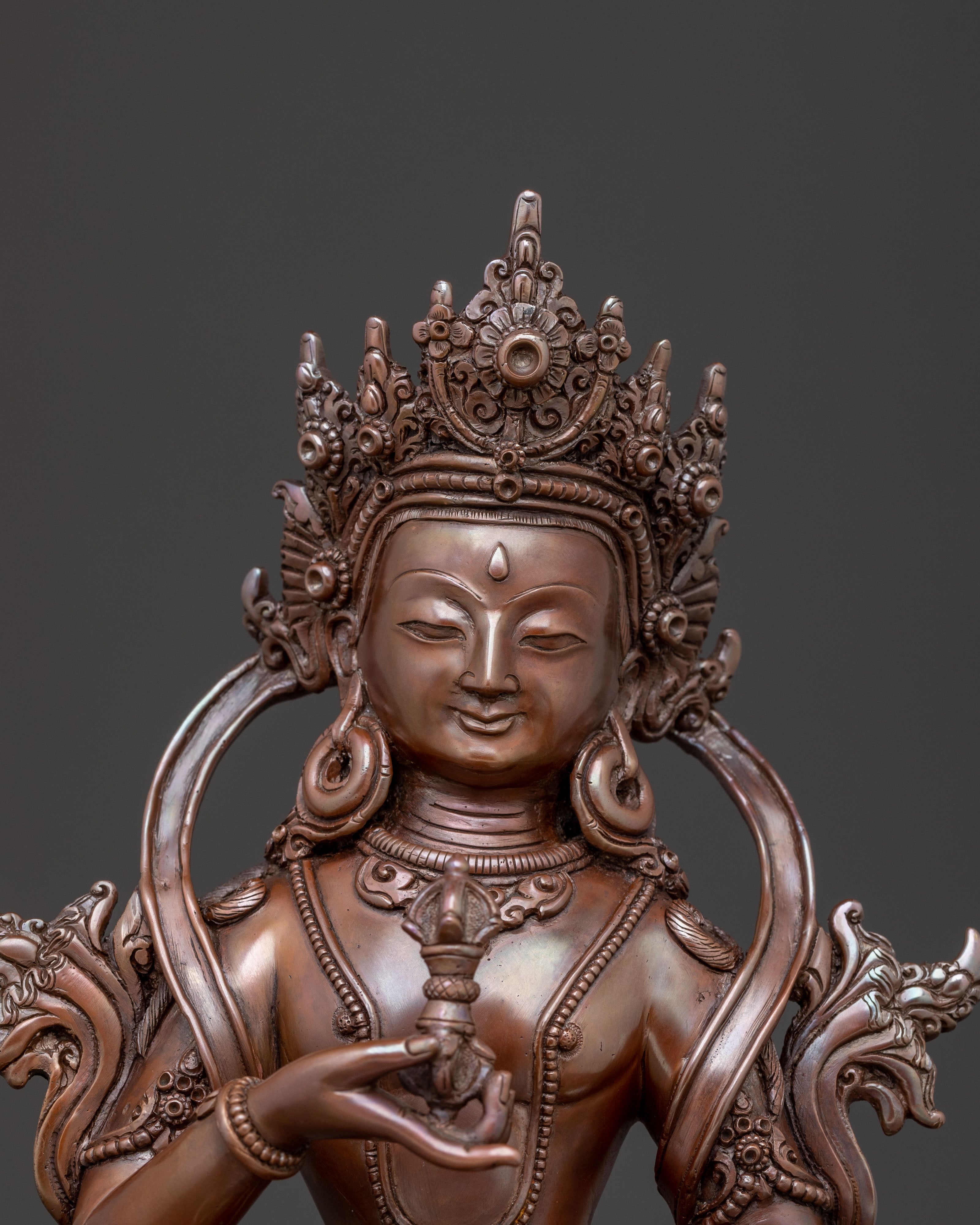 Sacred Vajrasattva Copper Statue | Oxidized Serenity
