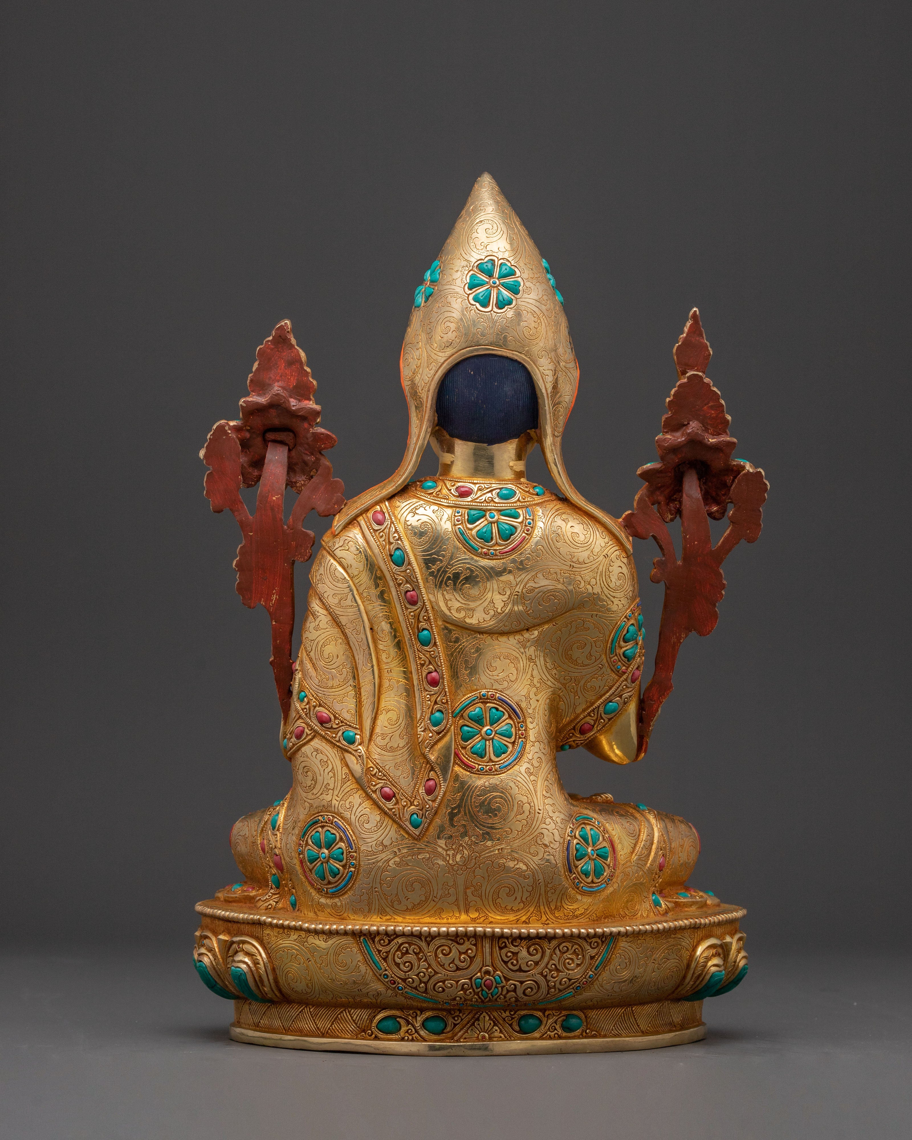 Handcrafted Tsongkhapa Statue – 24K Gold Gilded Masterpiece