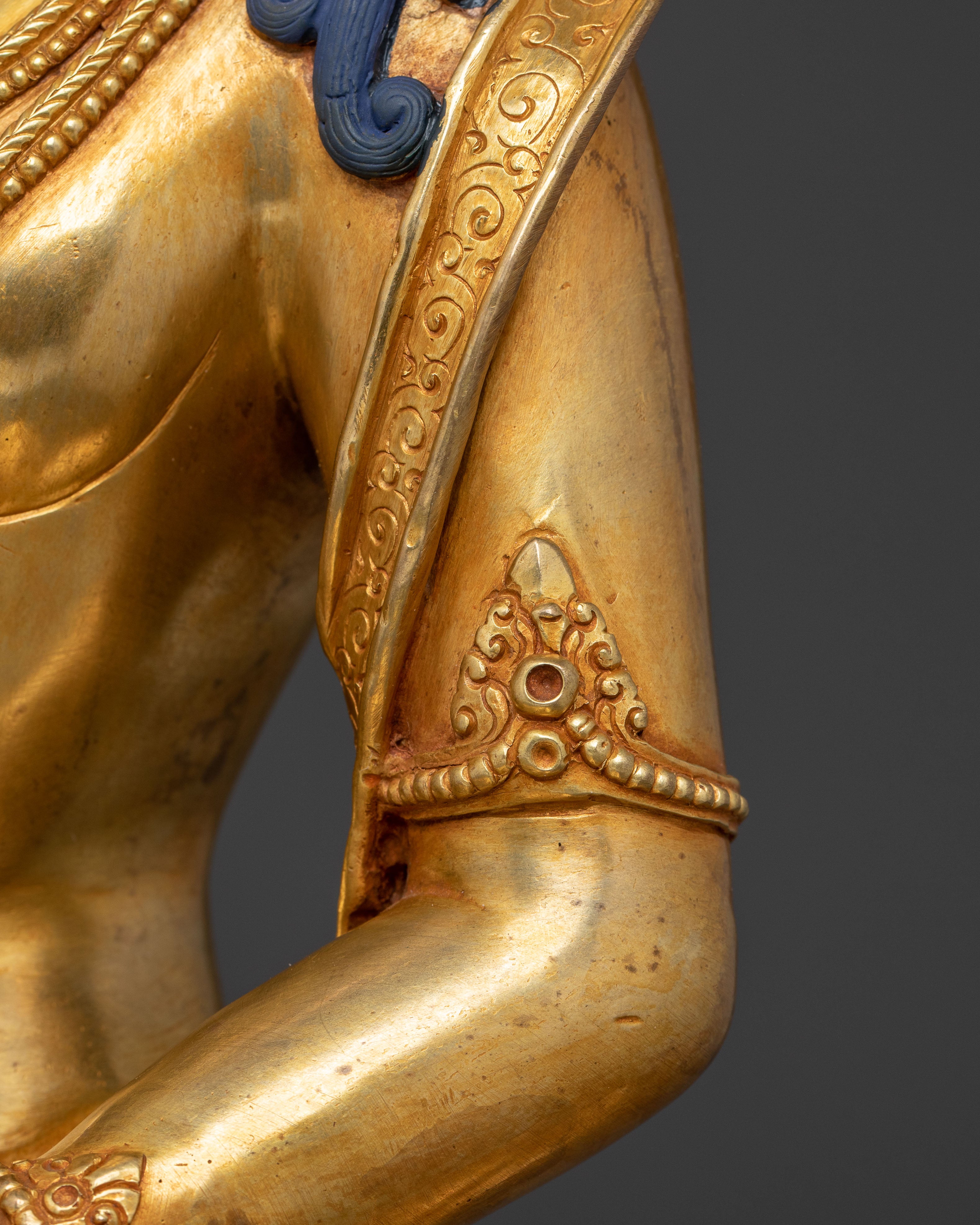 Golden Handmade Statue of Bodhisattva Amitayus | Buddhist Artwork