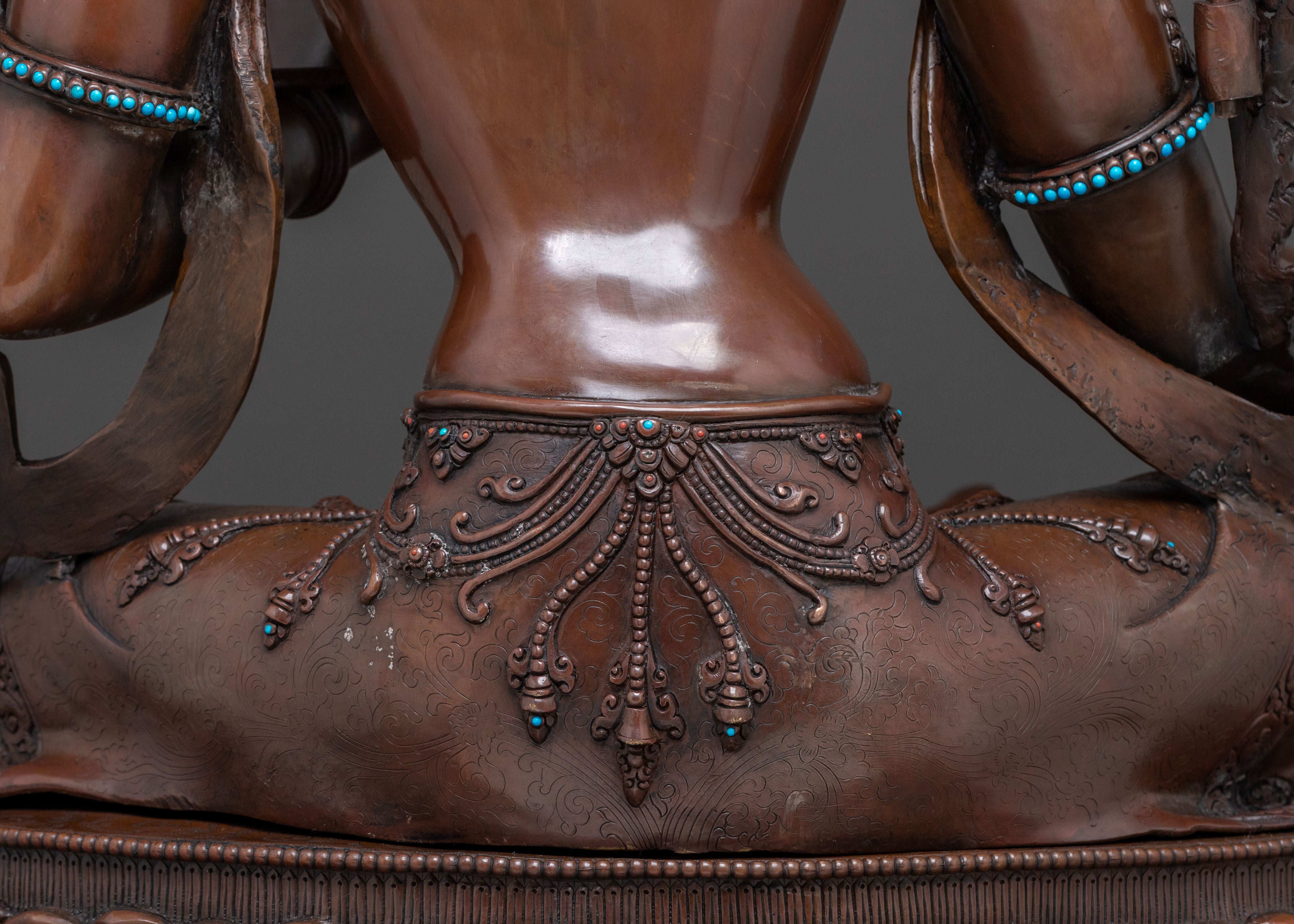 Green Tara Statue Savior of All - Oxidized Copper Serenity