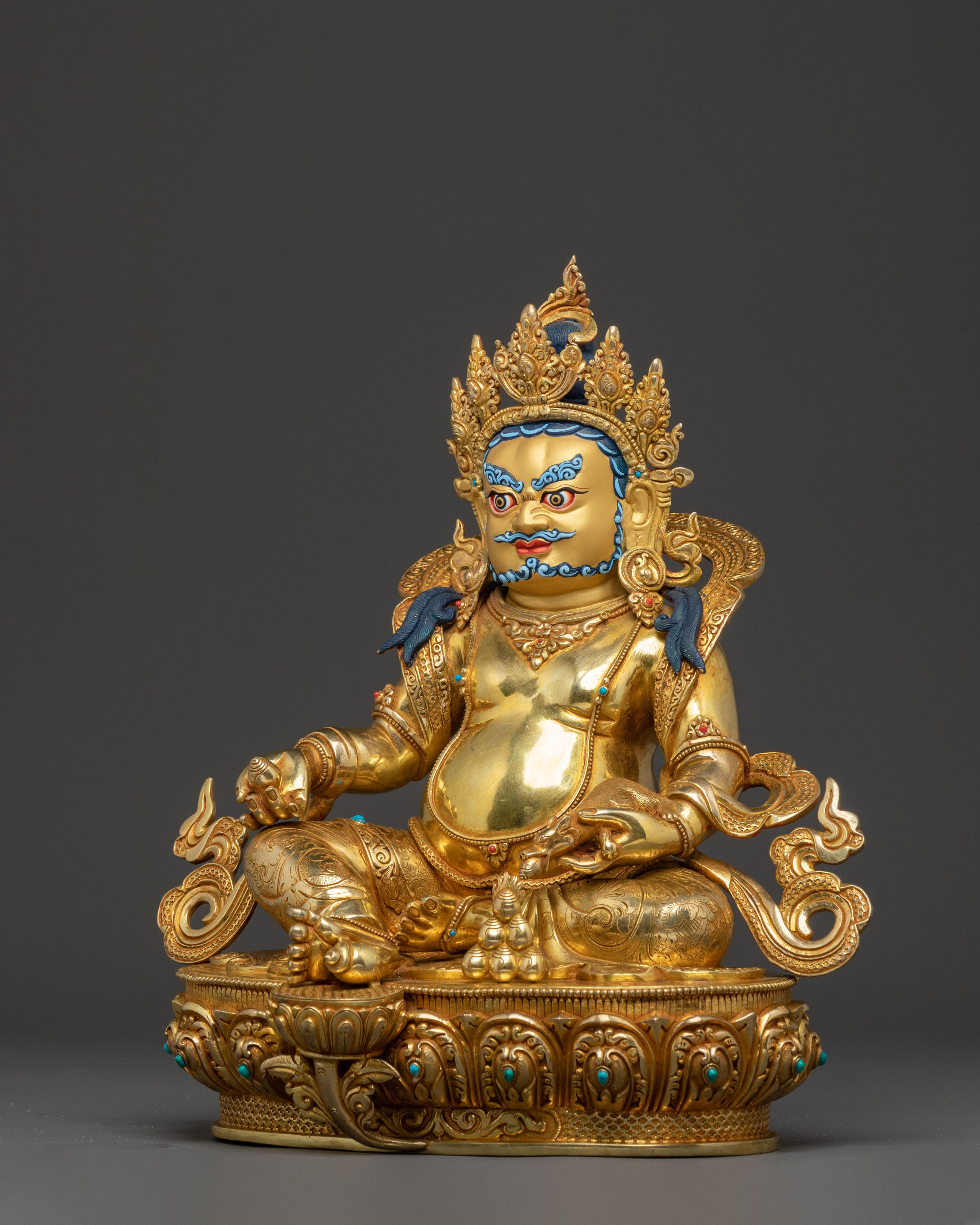 Golden Dzambhala Wealth Deity Statue | Fortune Blessing Sculpture