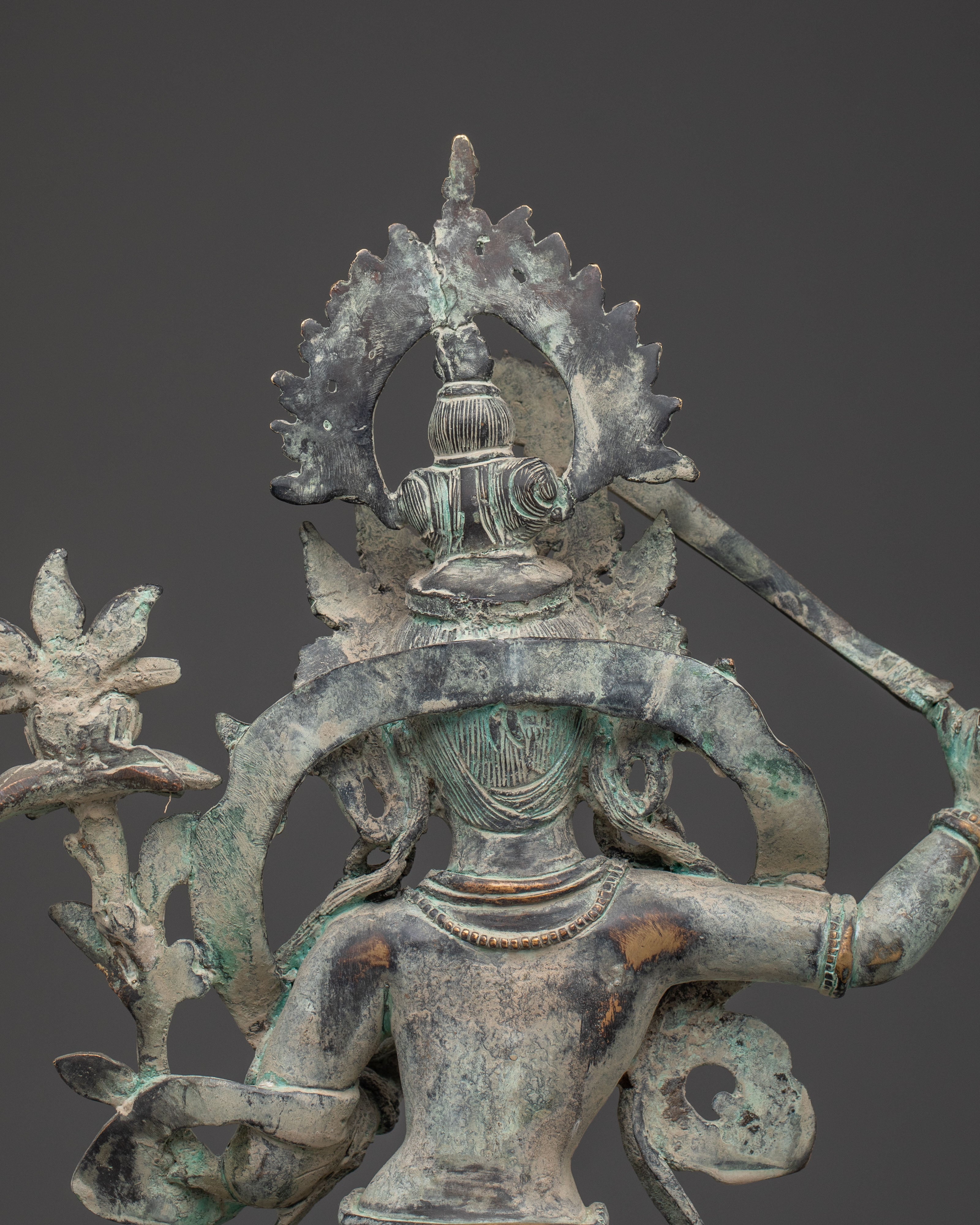 Manjushri Statue with Antique Finish | Wisdom Figure