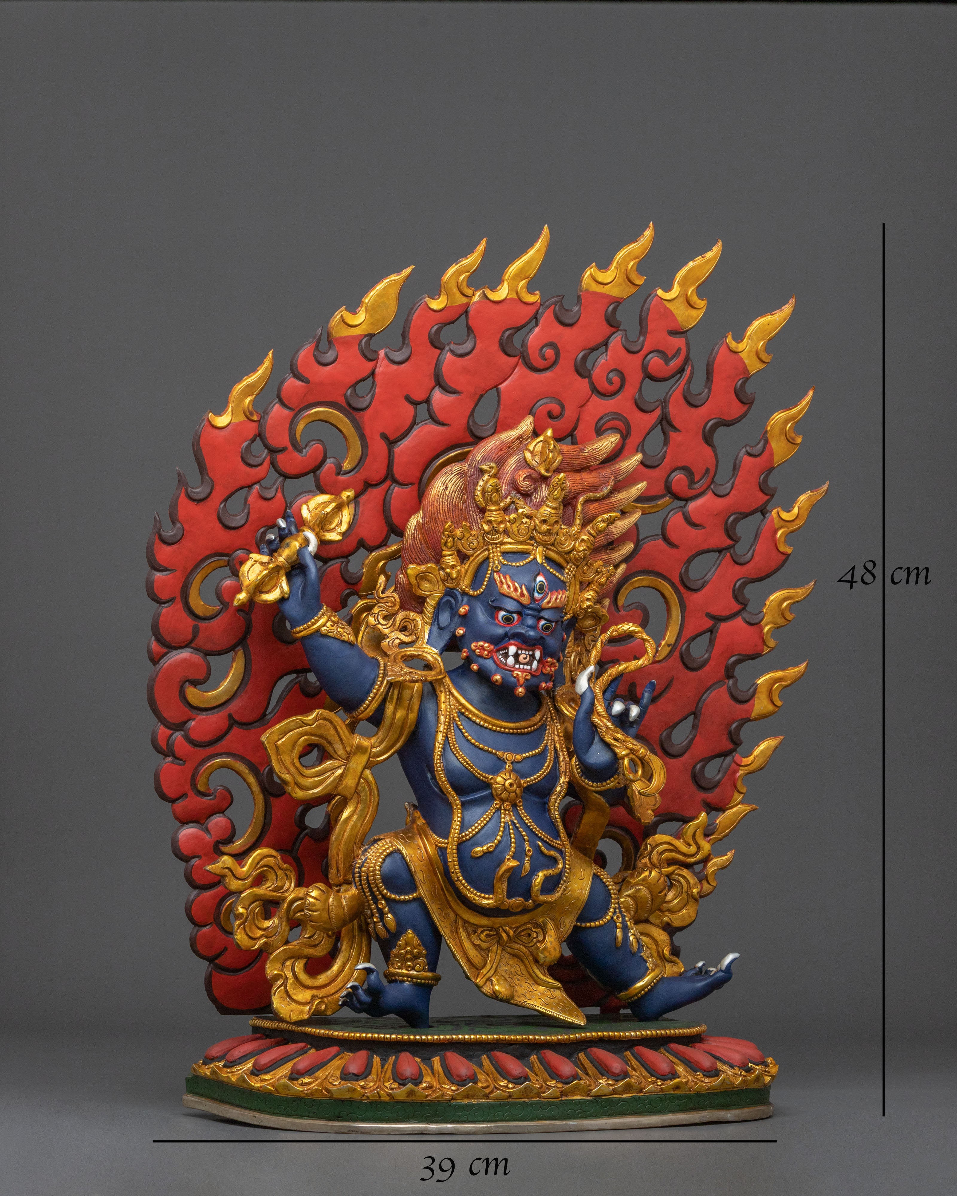 Buddhist Protector Vajrapani Sculpture: Buddhist Deity of Strength and Dharma