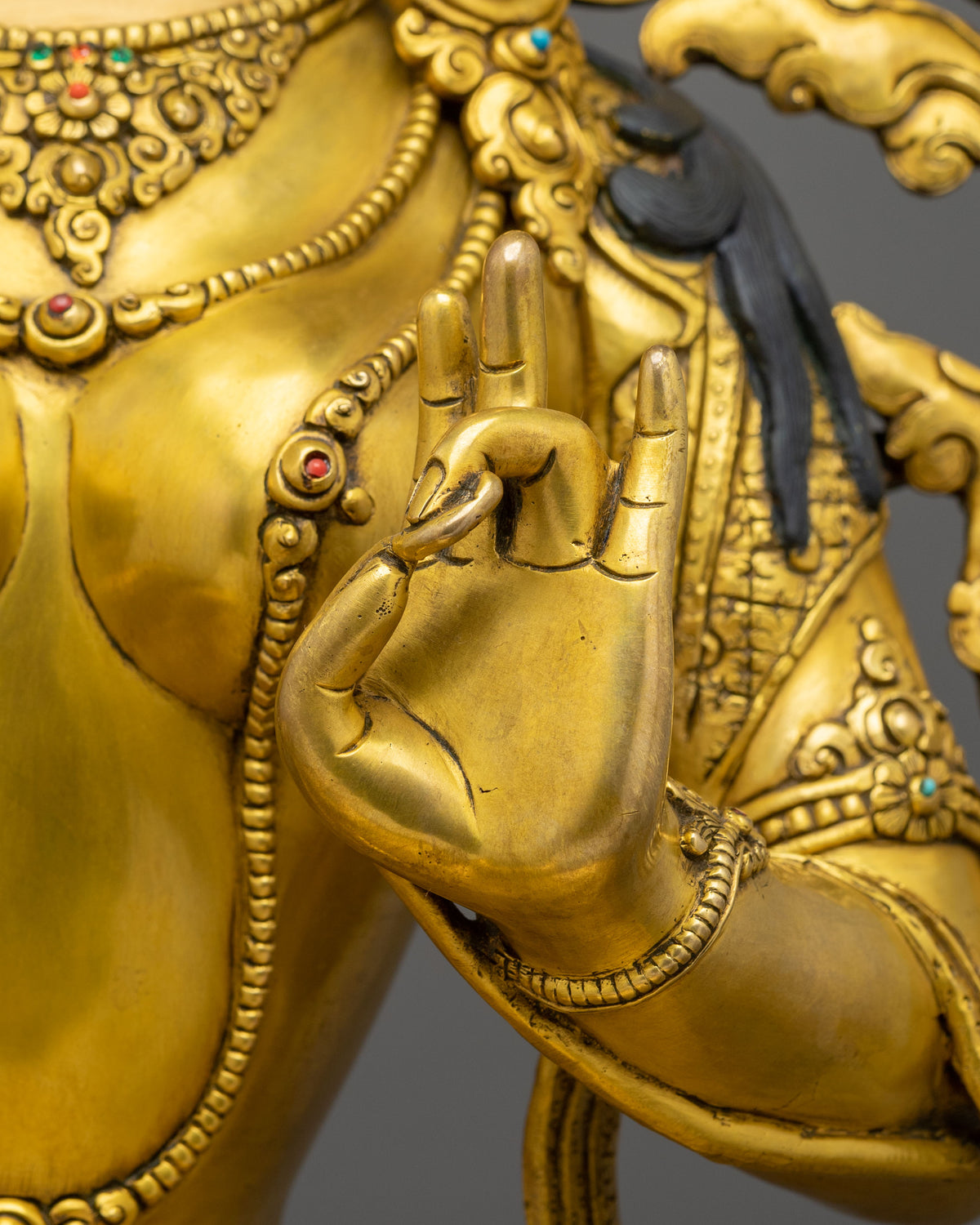 Guardian Green Tara Sacred Rupa | 24K Gold Gilded Copper Statue