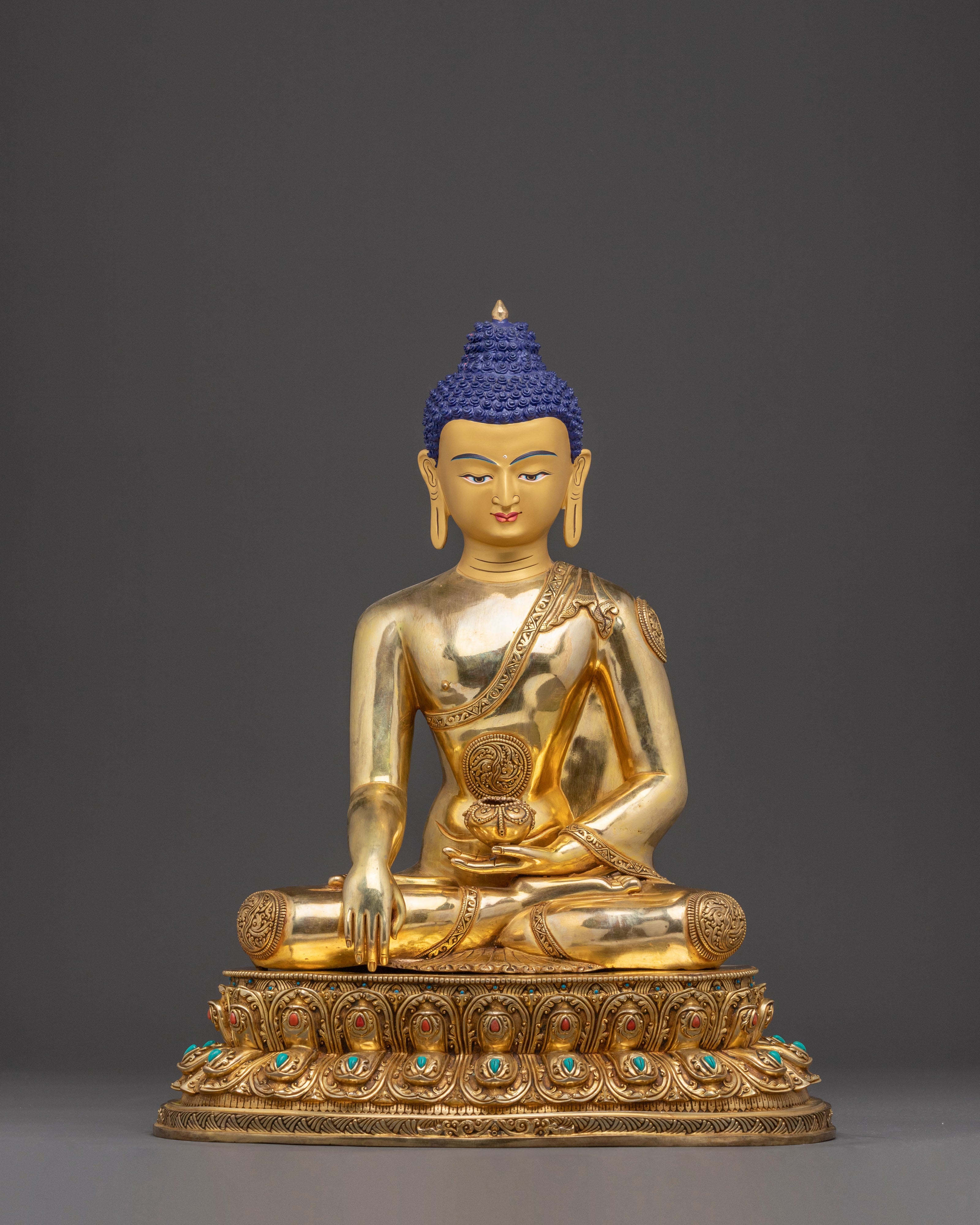 Meditation Shakyamuni Buddha Statue - 24K Gold Gilded