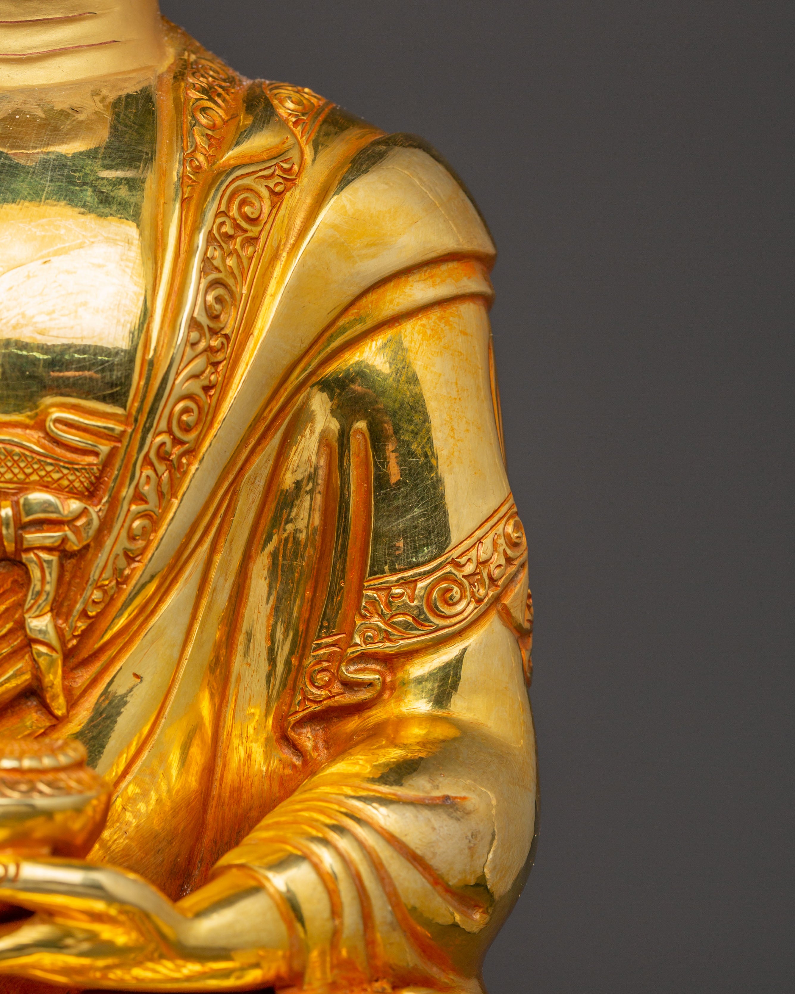 Sage Shakyamuni Buddha Statue - 24K Gold Gilded