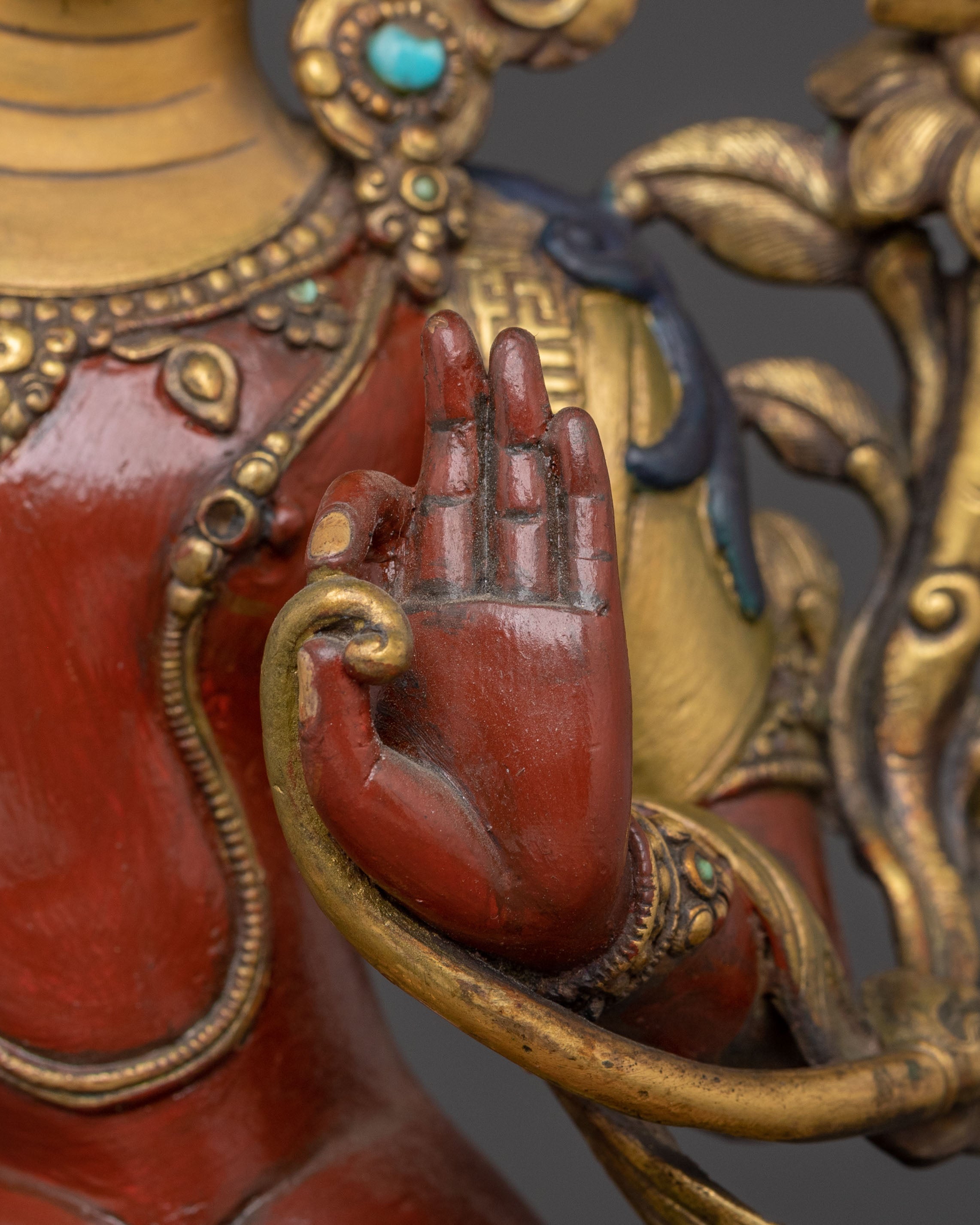 Manjushri 24K Gold Gilded Statue | Enlightened Form
