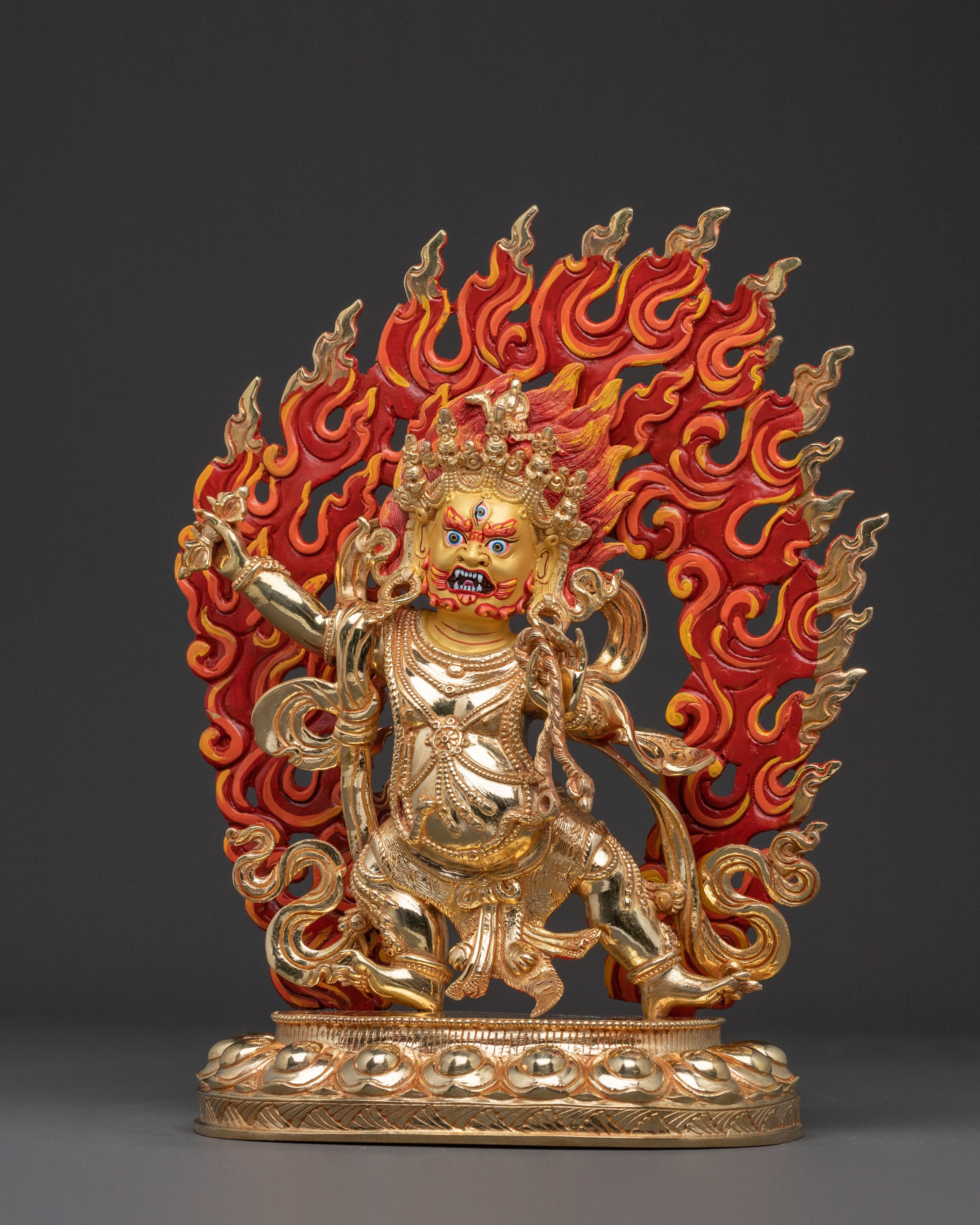 Vajrapani: Hand-Gilded Copper Statue