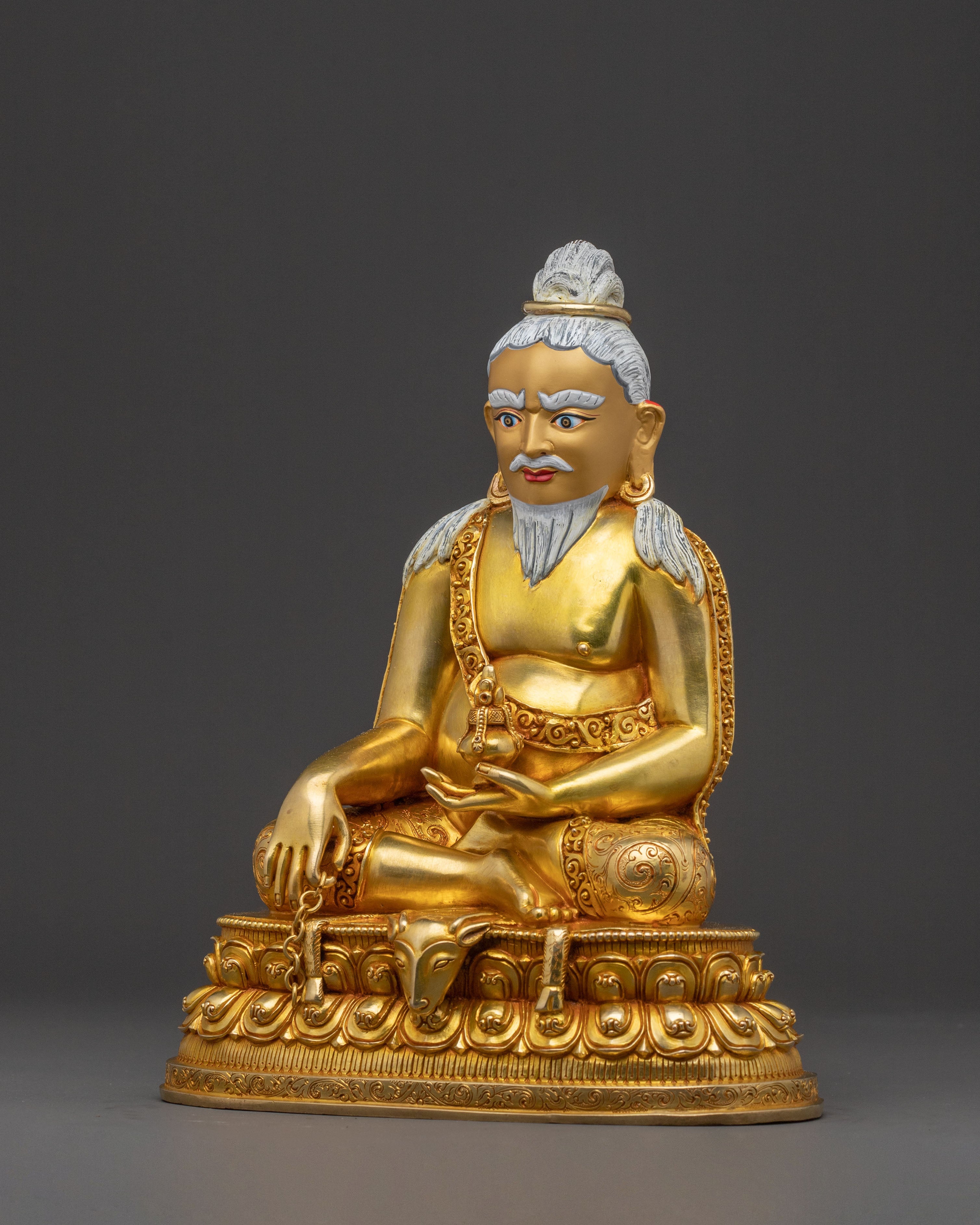 Master Thangtong Gyalpo Spiritual Statue: Hand-Gilded Copper Artistry