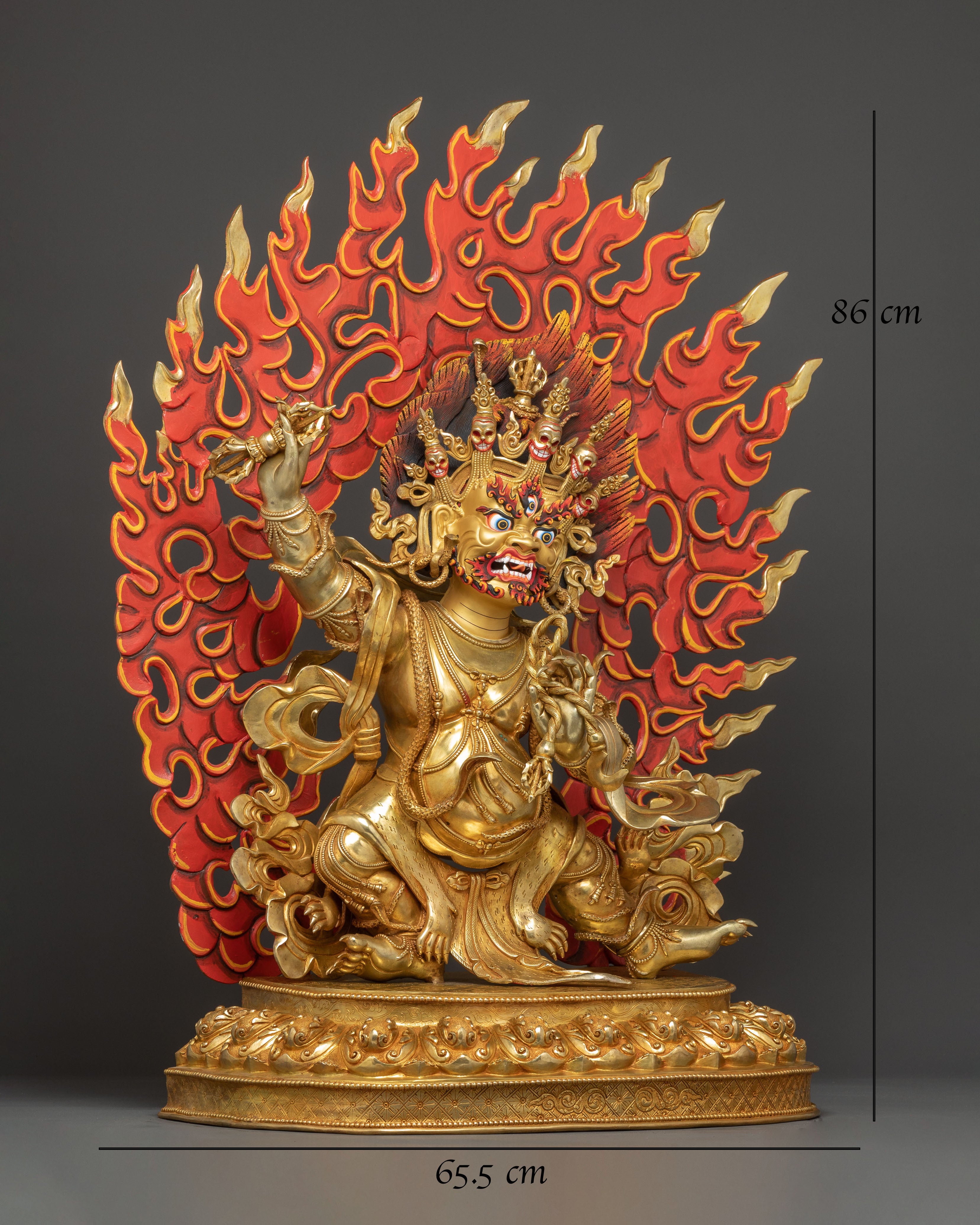 Vajrapani Gold Gilded Sculpture: Protector of the Buddha