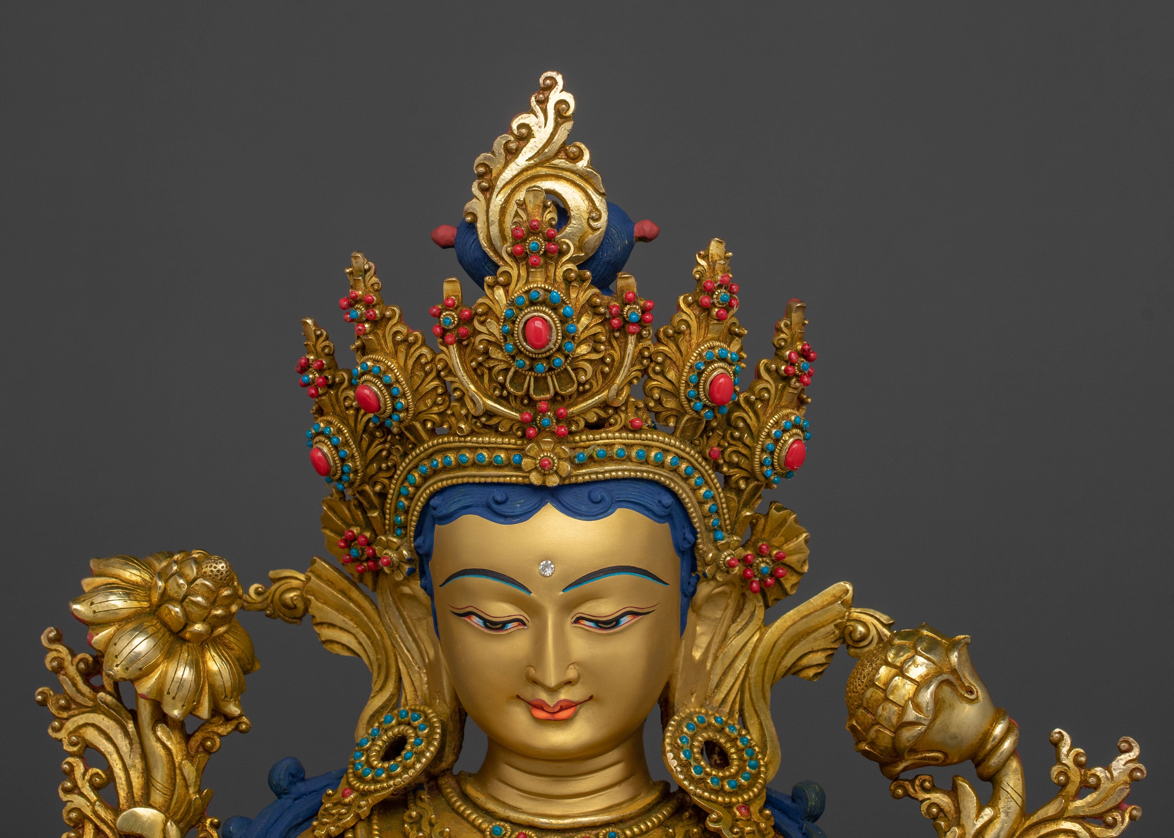 Green Tara Divine Protector Statue | Bodhisattva of Wisdom and Enlightened