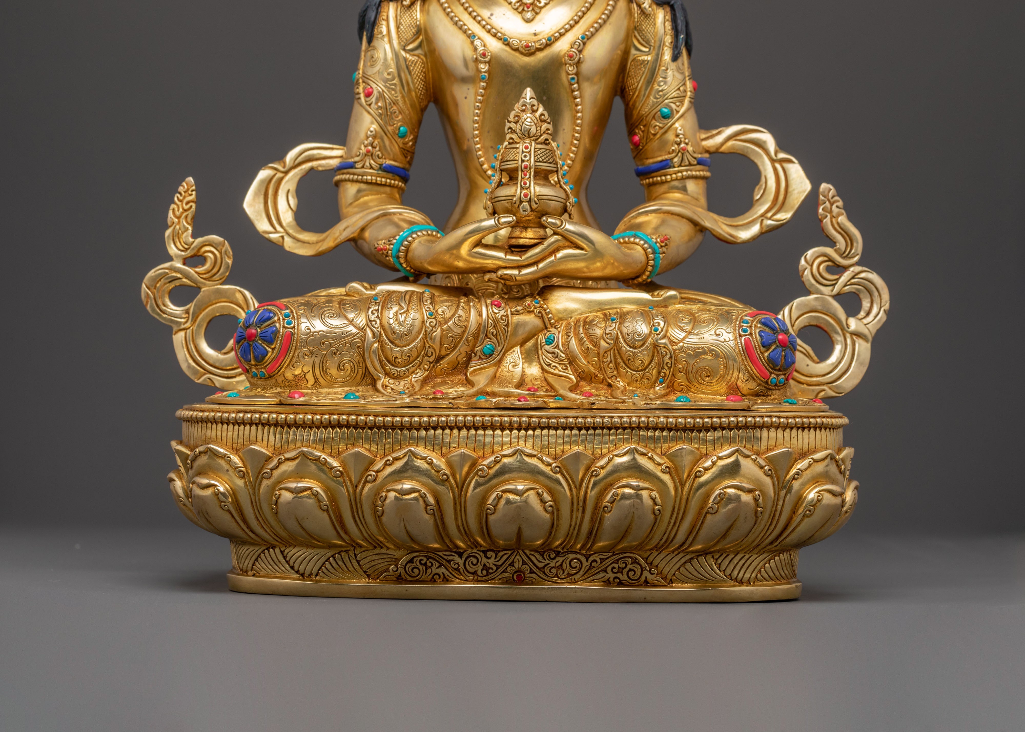 Amitayus Buddha 24K Gold Gilded Copper Statue: A Premium Masterpiece