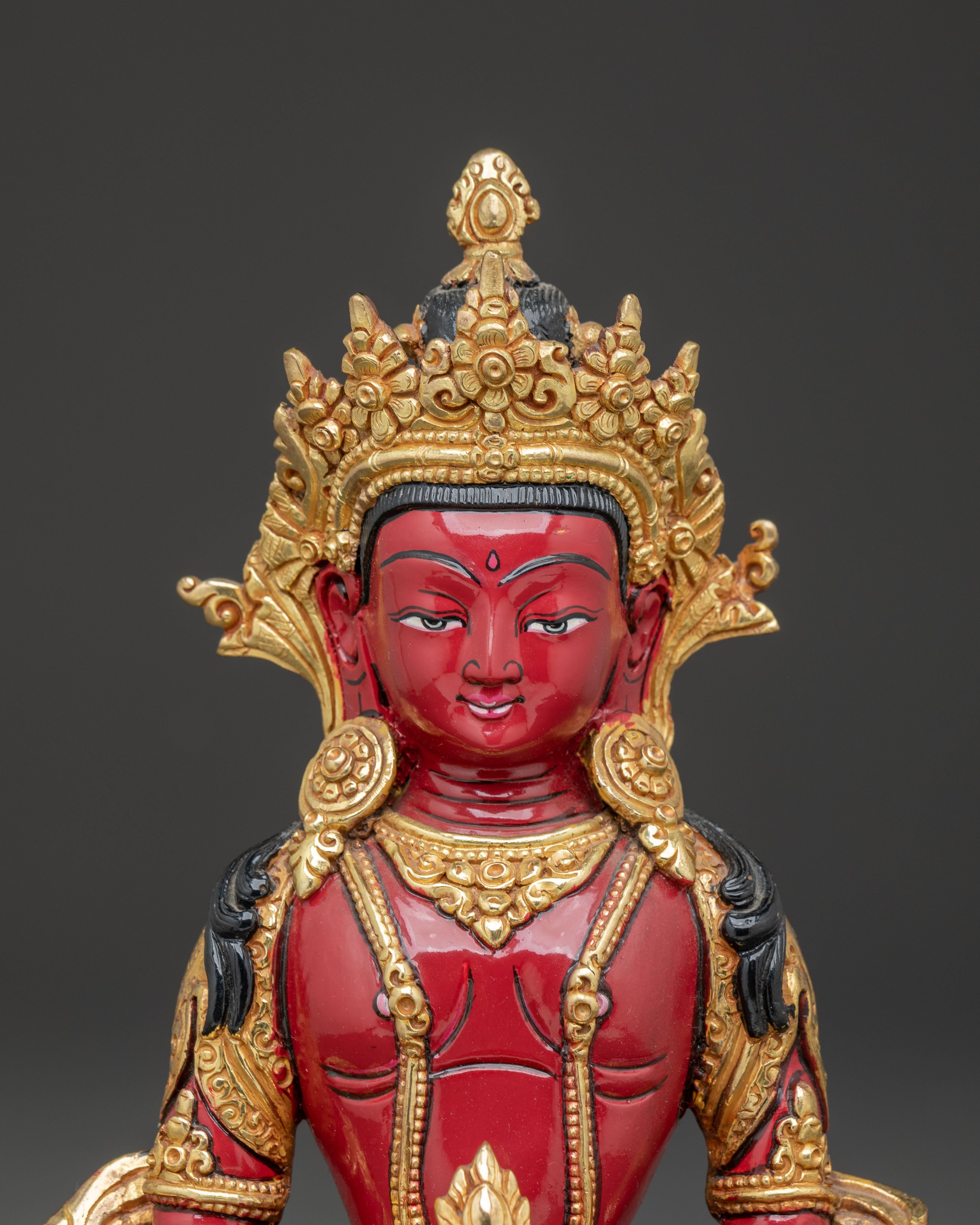 Golden Statue of Bodhisattva Amitayus | Symbol of Longevity