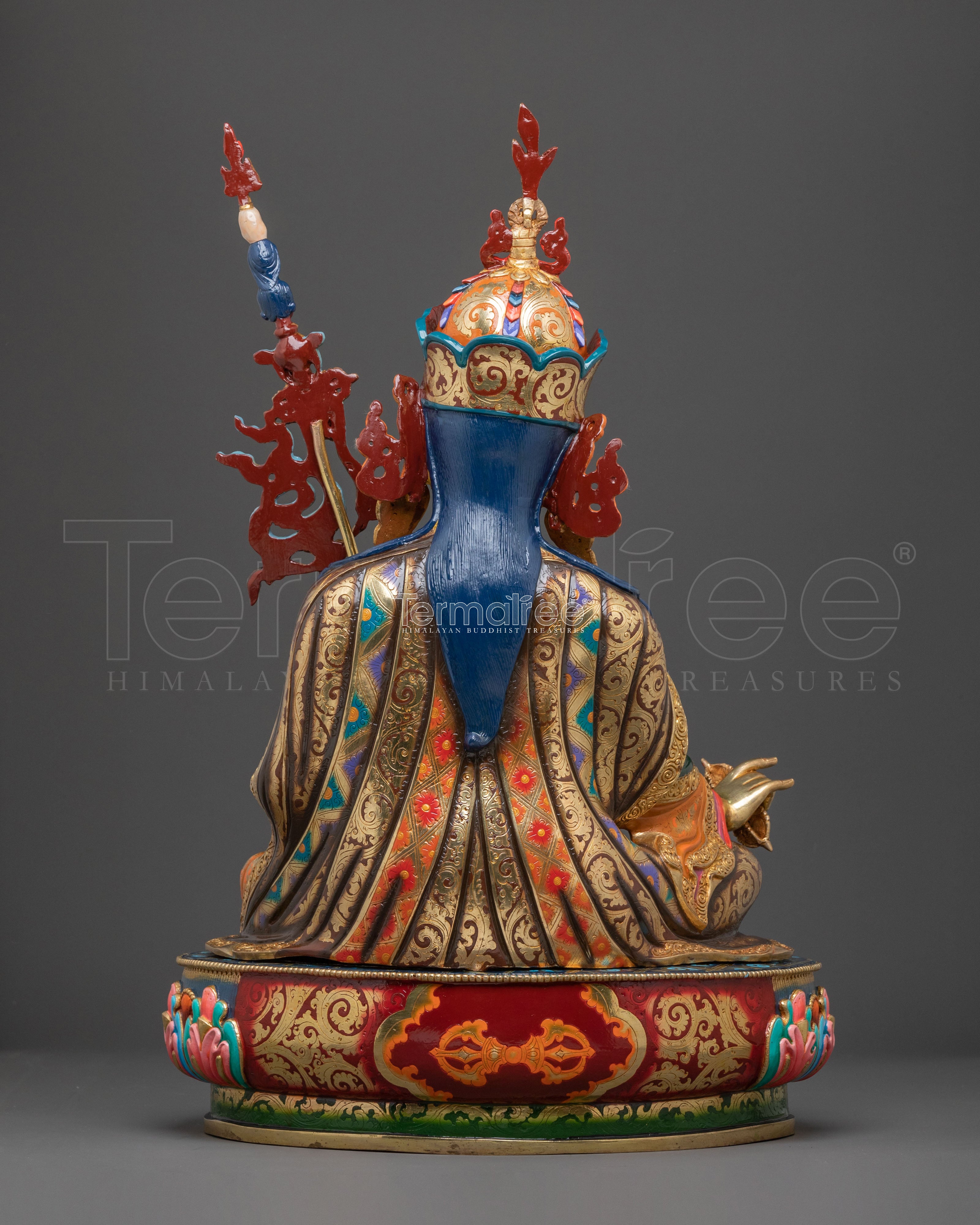 Magnificent Guru Rinpoche Vajra Master Statue | 24K Gold Gilded