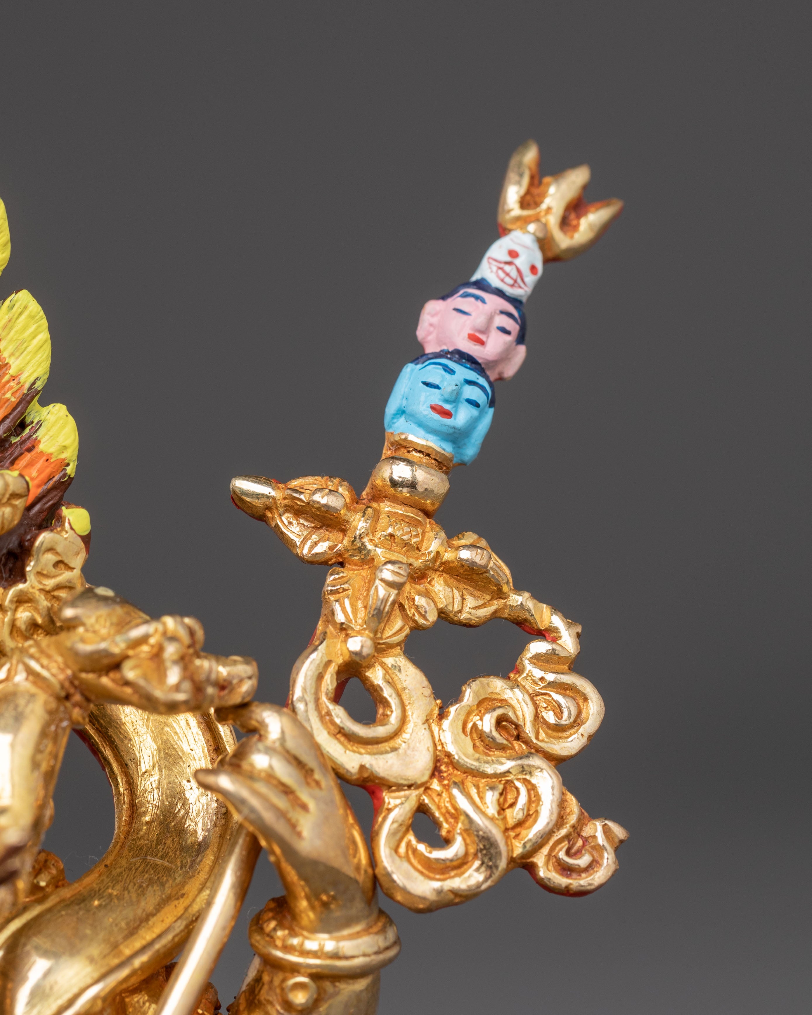 Statue of Seated Four Armed Mahakala | 6.7 Inch Himalayan Art