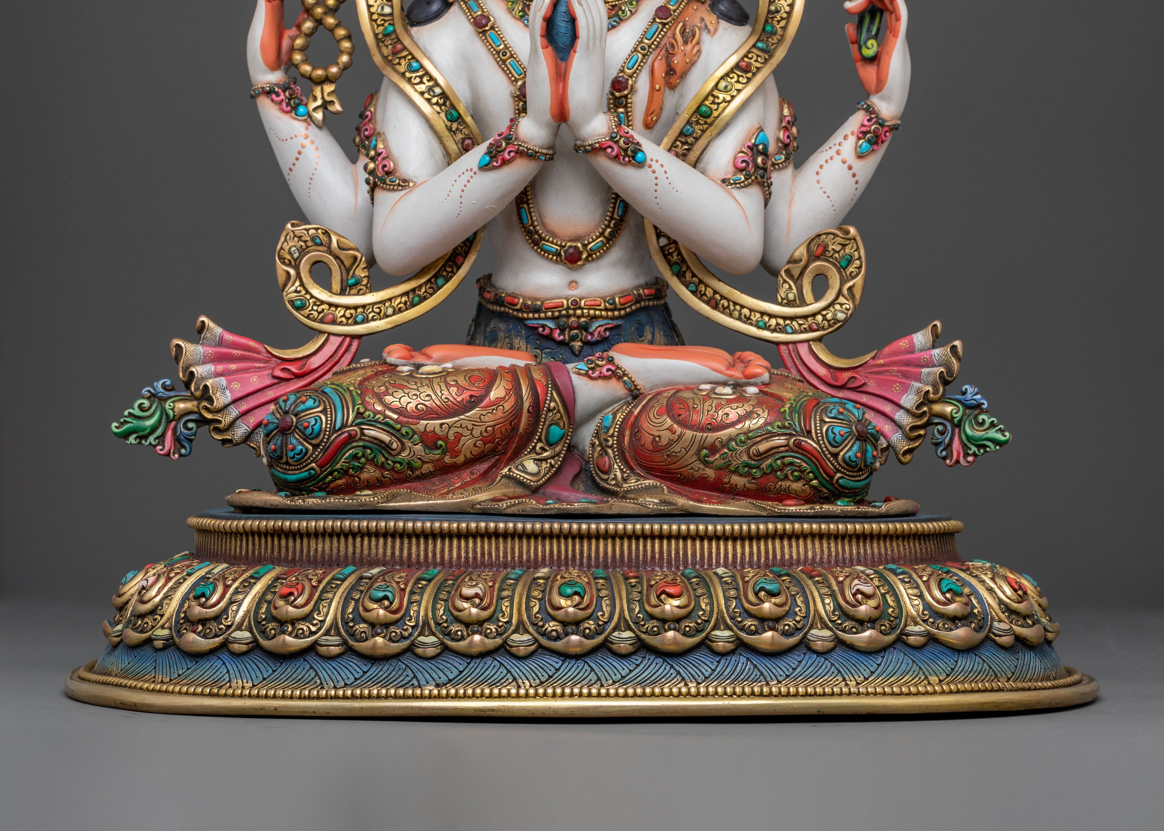 Four-Armed Divine Chenrezig | Buddhist Sculpture