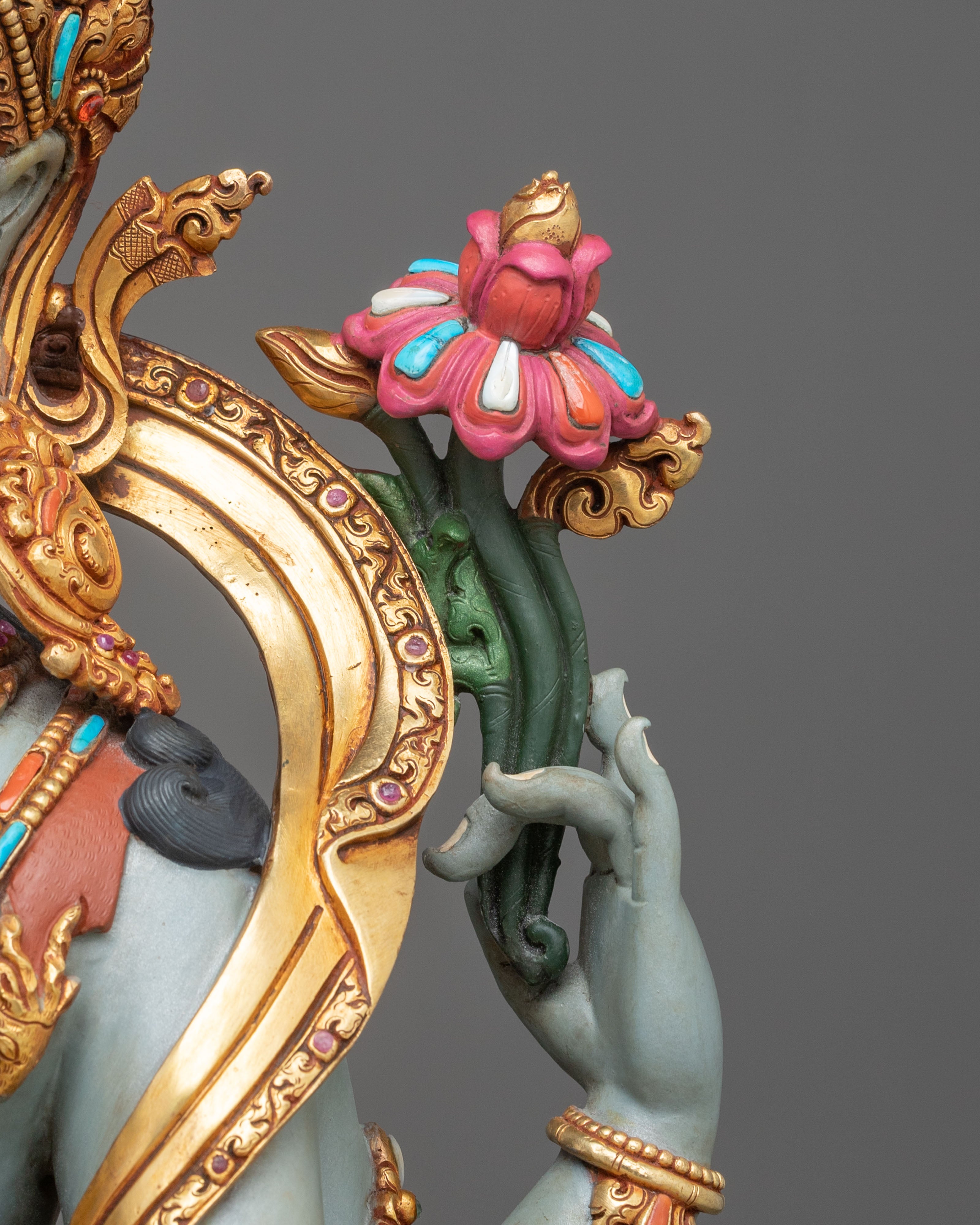Tibetan Deity Four-Armed Chenrezig Statue | Home Decor