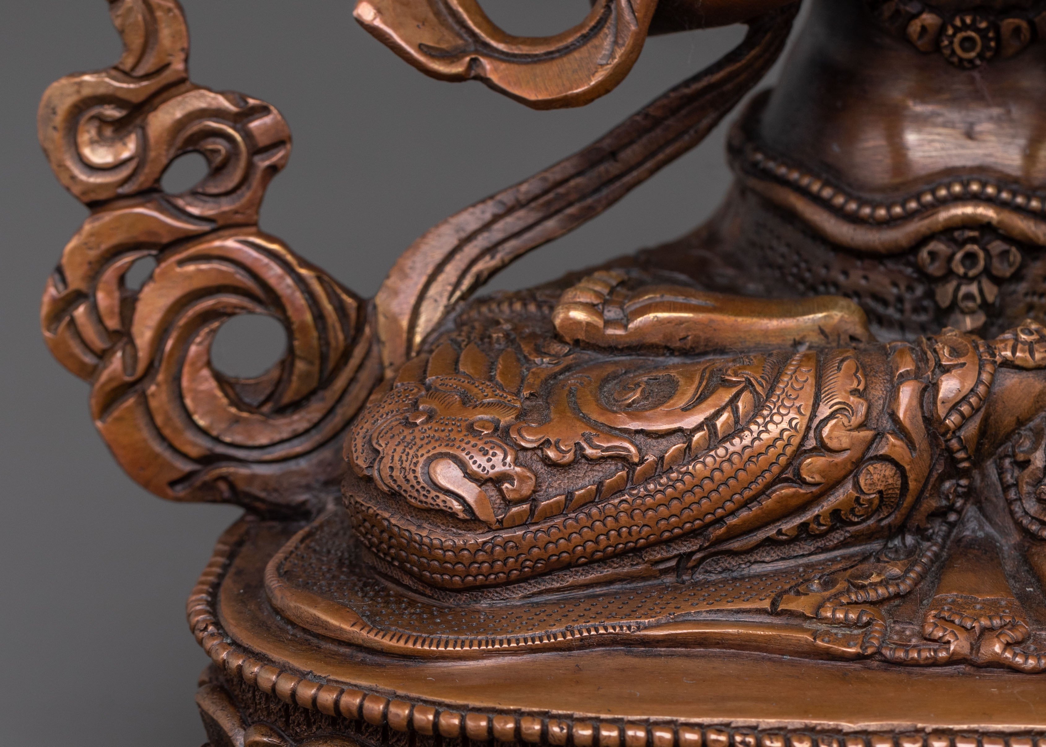 Divine Chenrezig: Handcrafted Oxidized Copper Figurine