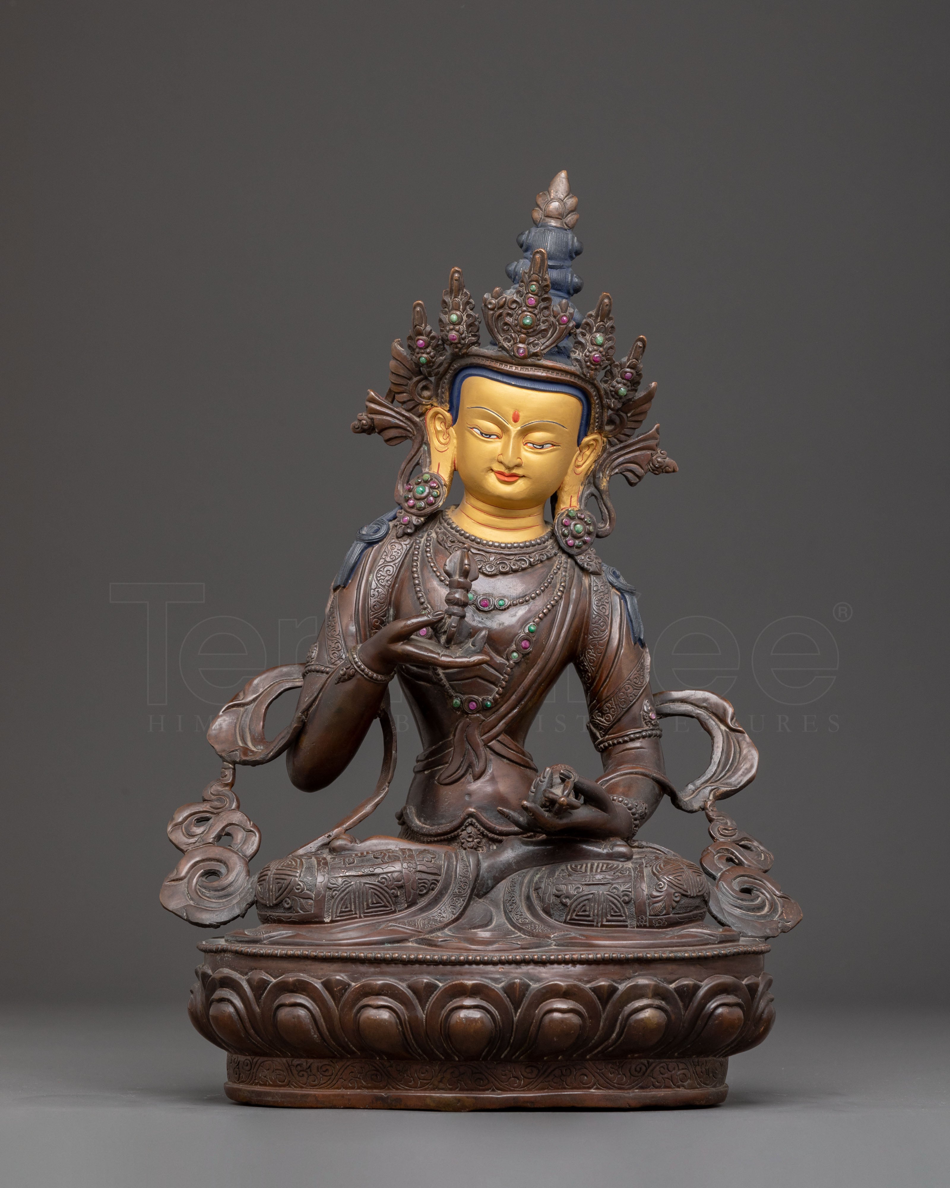 Handmade Vajrasattva Oxidized Copper Statue – Purification Artistry