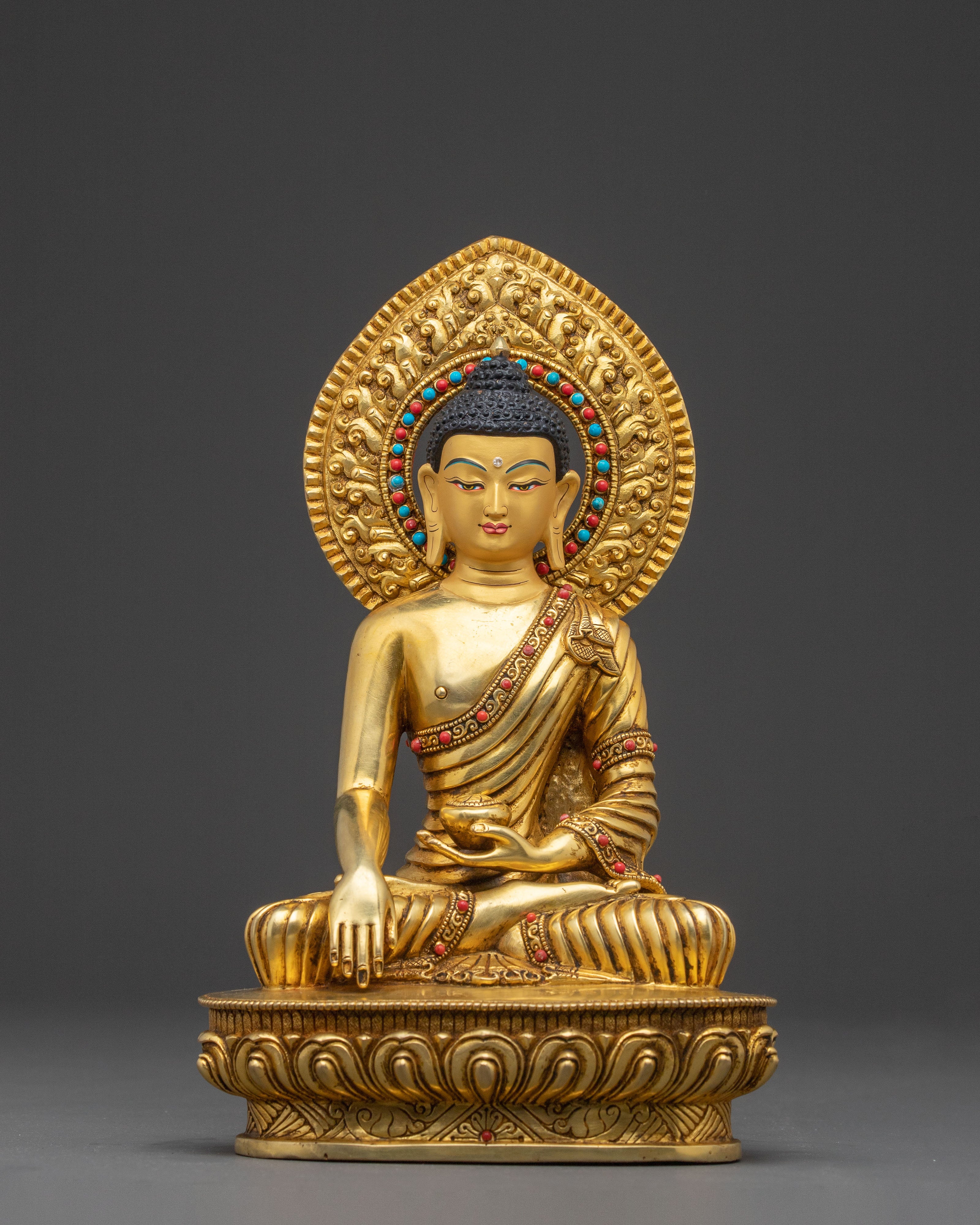 A 24K Gold Gilded Statue of Three Buddha Set: Sacred Harmony