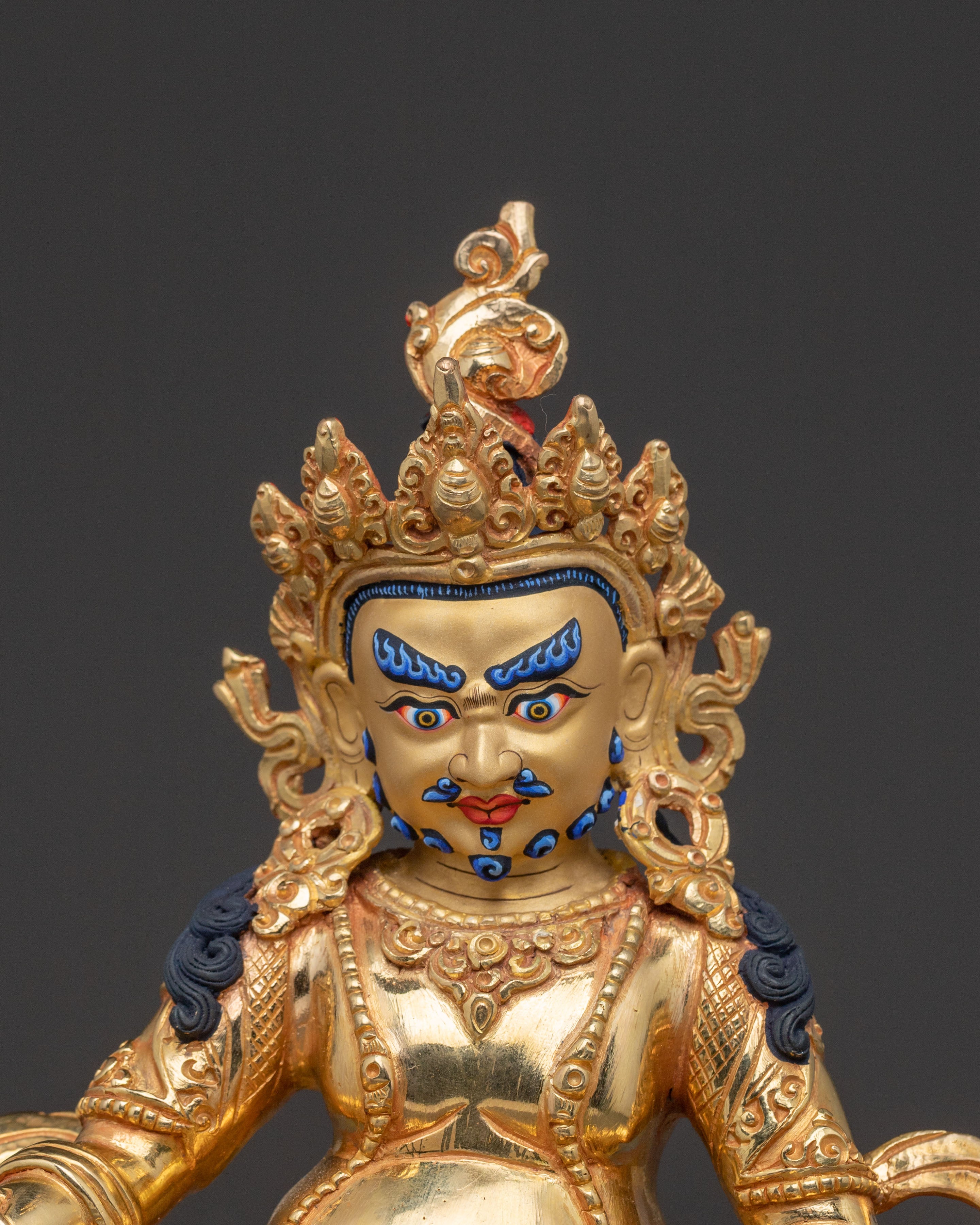24K Gold Gilded Guardian Dzambhala Prosperity Statue