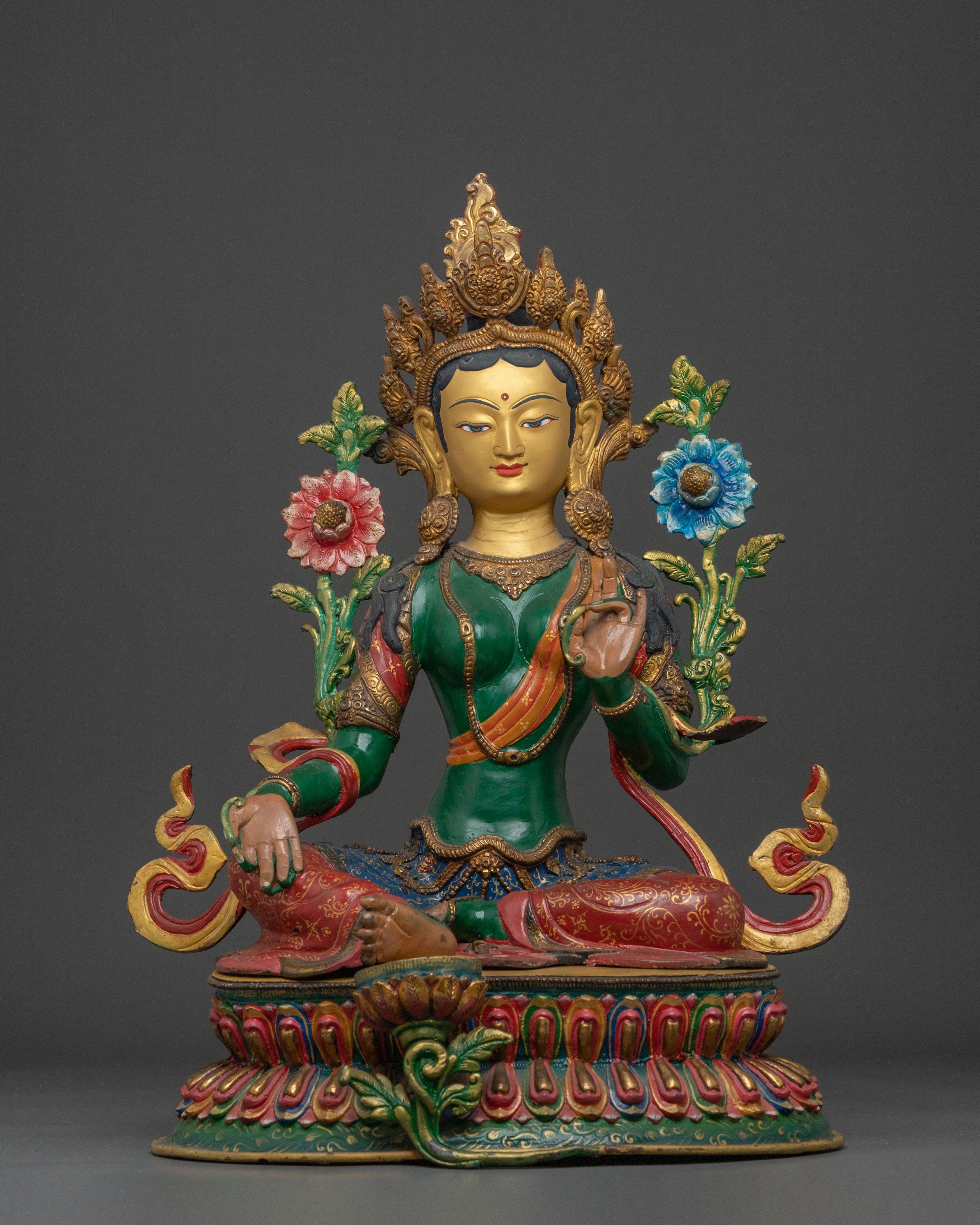 Green Tara Peaceful Figurine | Goddess of Compassion