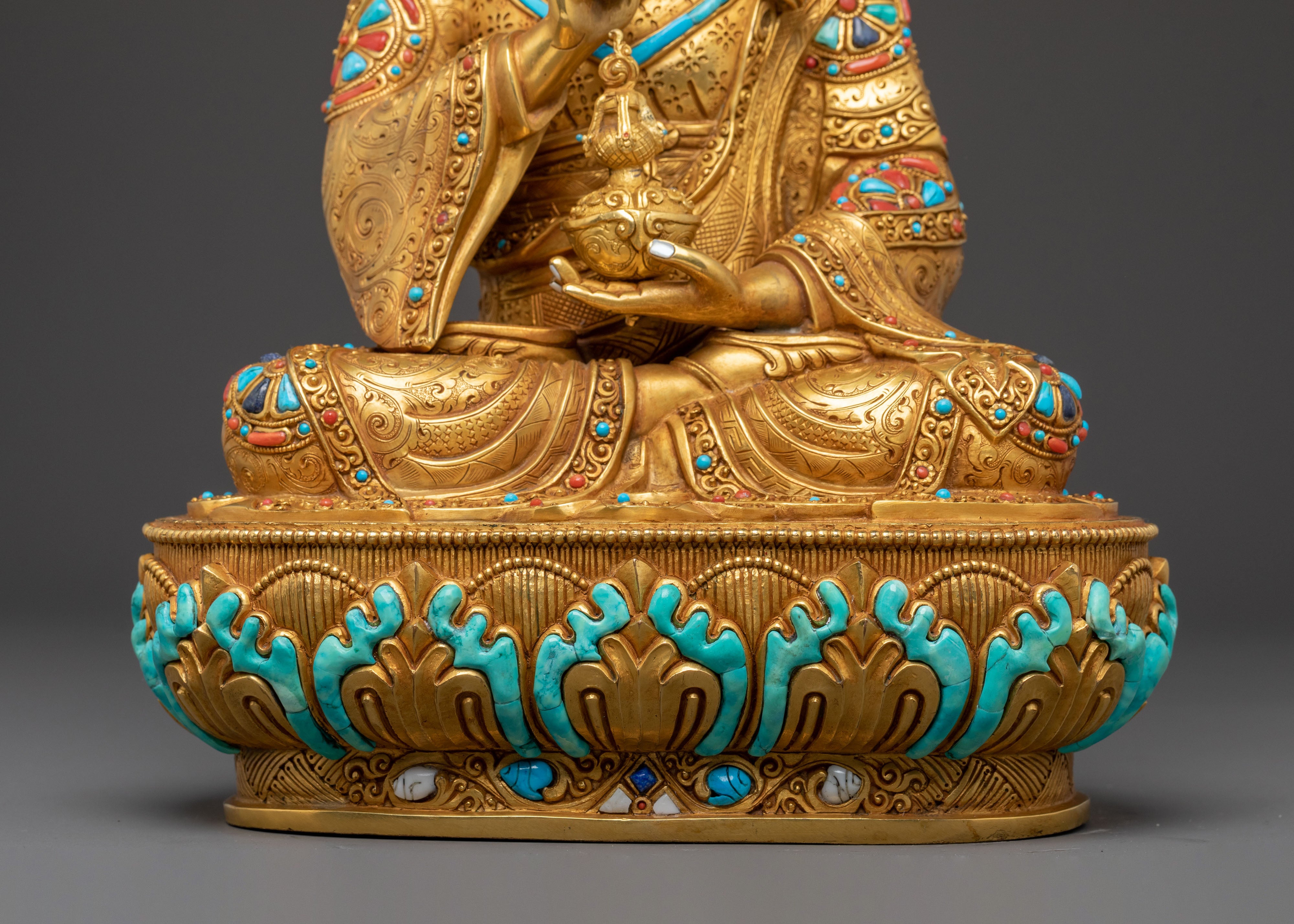 Guru Tsokye Dorje Spiritual Statue | 24k Gold Gilded Figure