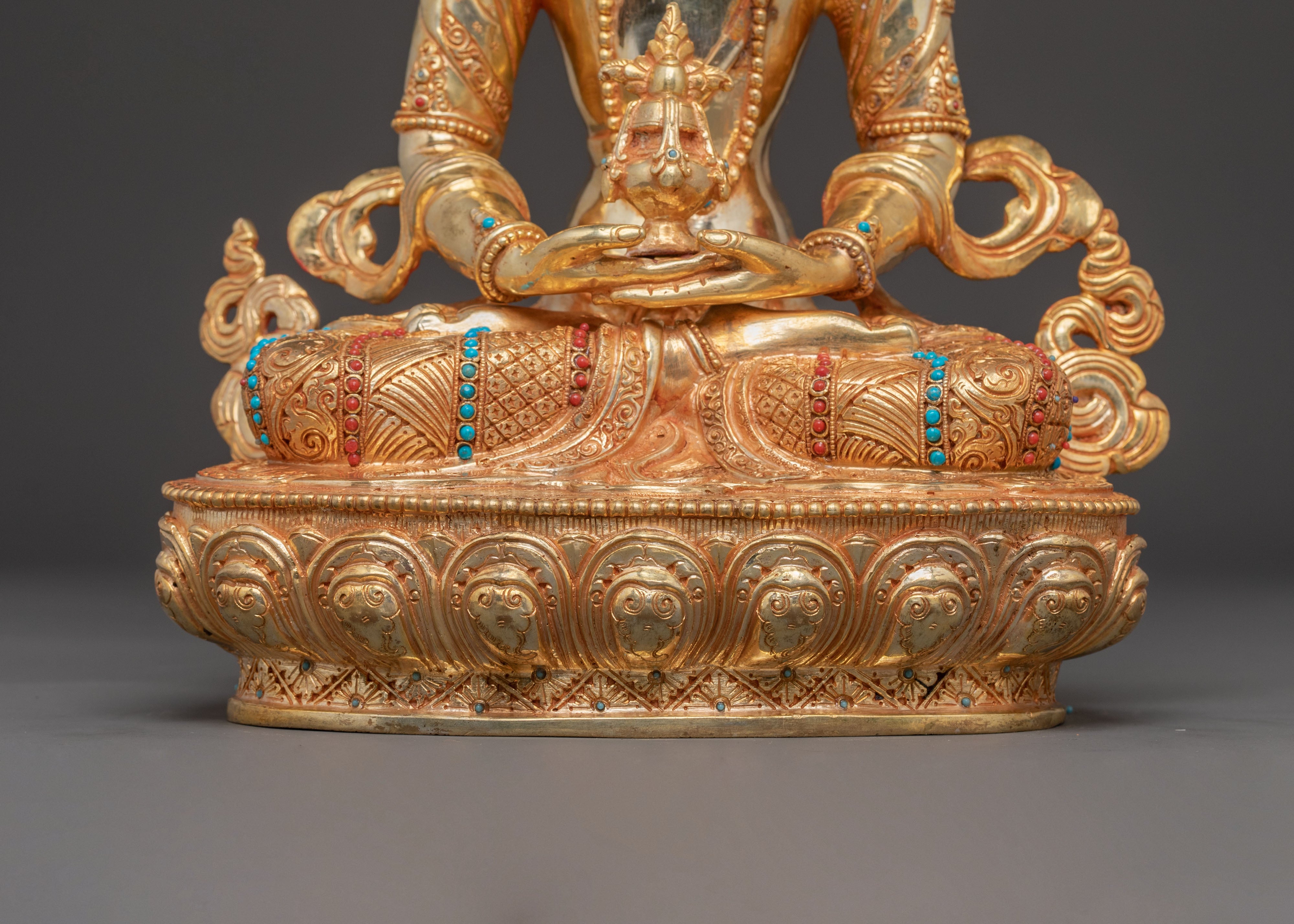 Longevity Amitayus 24K Gold Gilded Statue - A Sacred Art