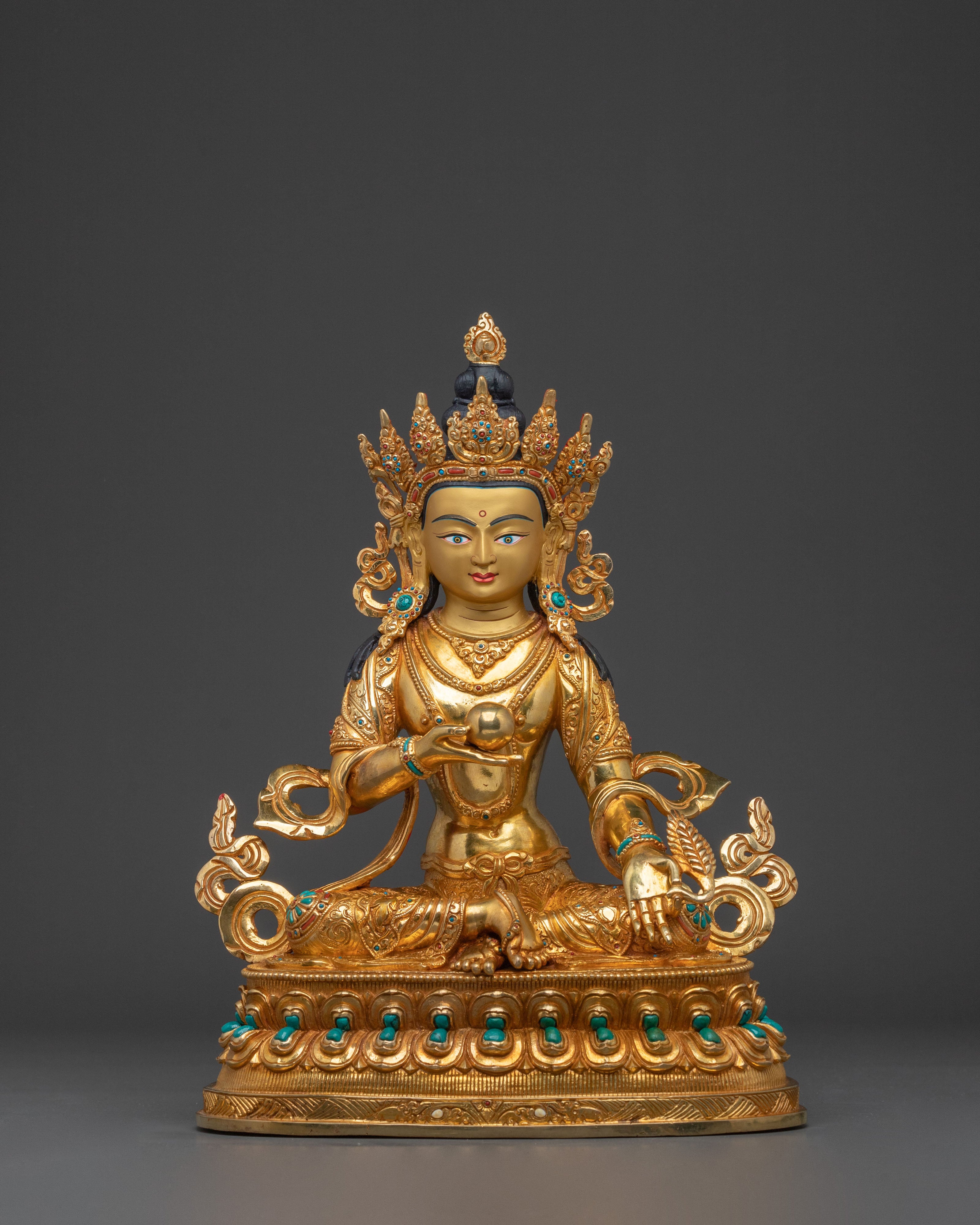 Kshitigarbha Statue | 24K Gold Gilded Buddhist Sculpture