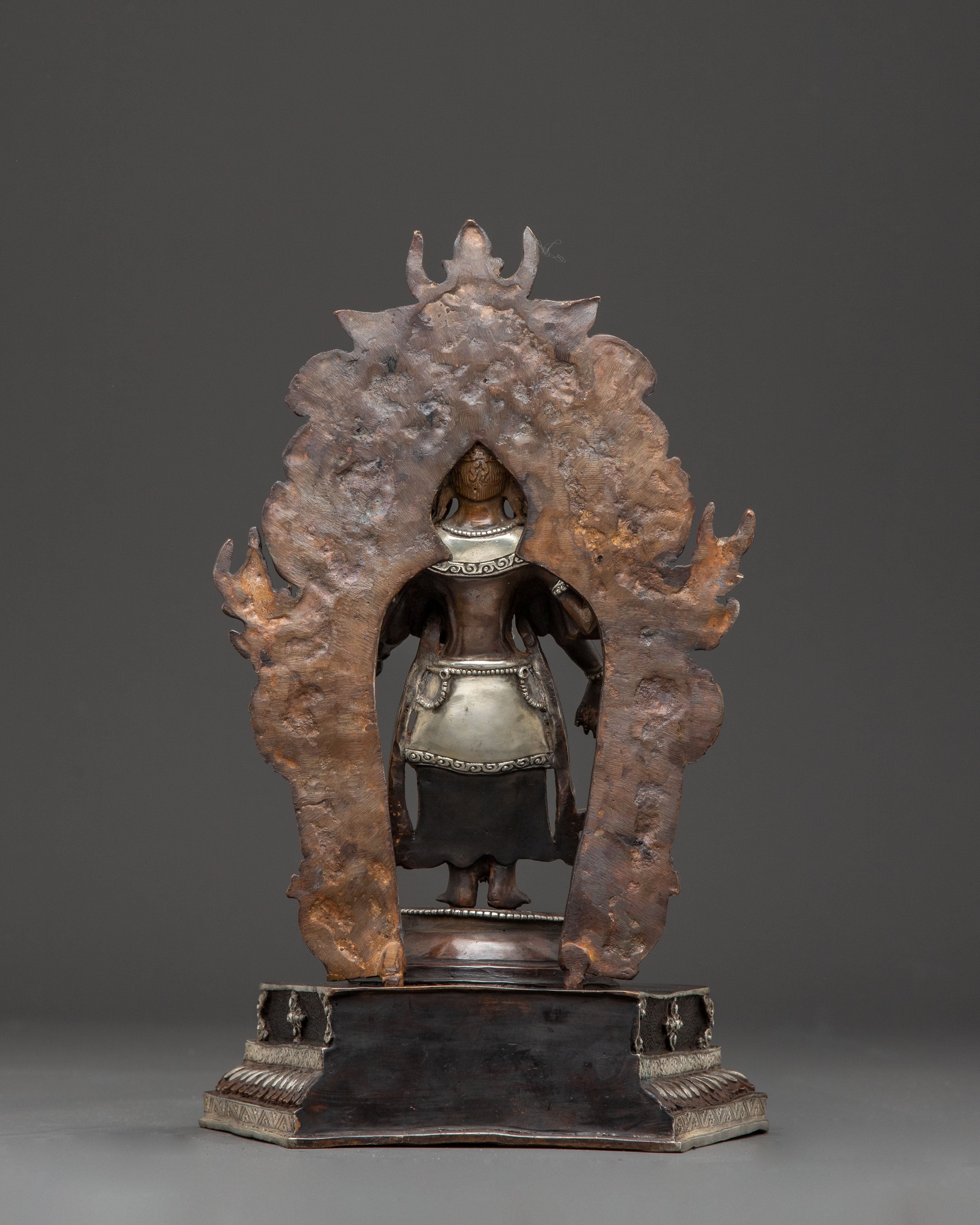 Traditional Oxidized Copper Body Statue of Lokeshwor | Lord of Compassion