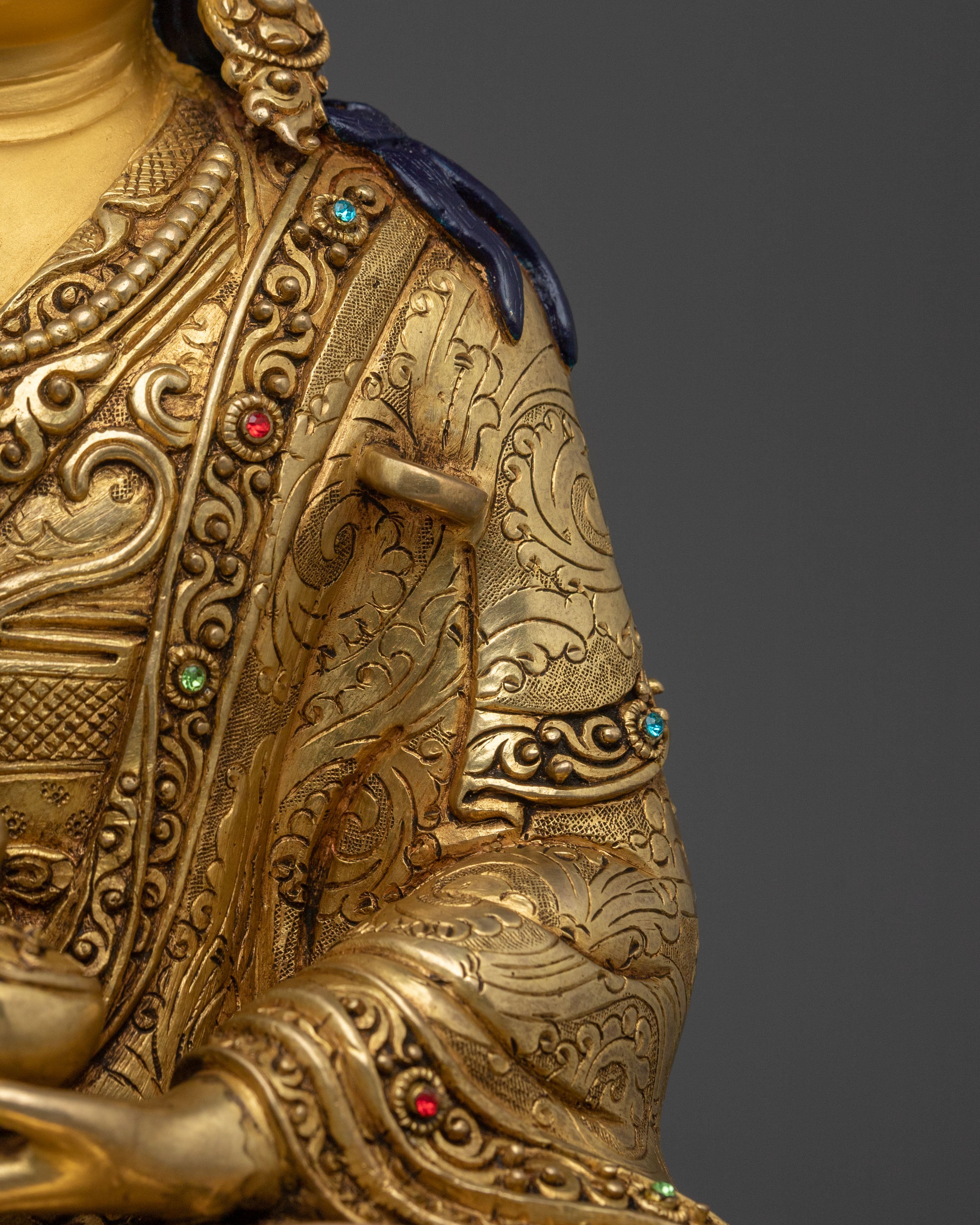 Guru Tsokye Dorje Sacred Sculpture | 24K Gold Gilded Vajrayana Statue