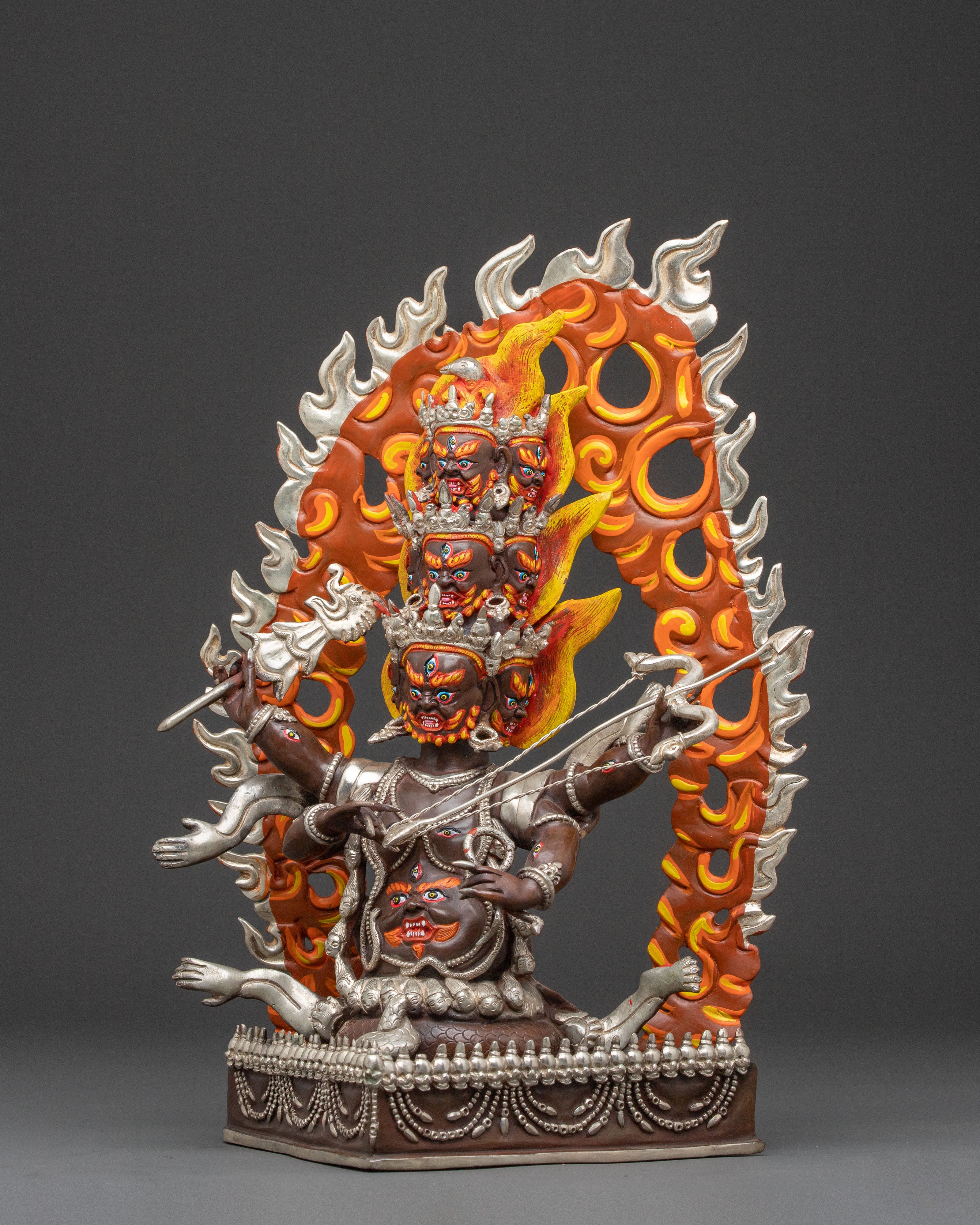 Rahula Guardian Statue: Oxidized Copper Serenity