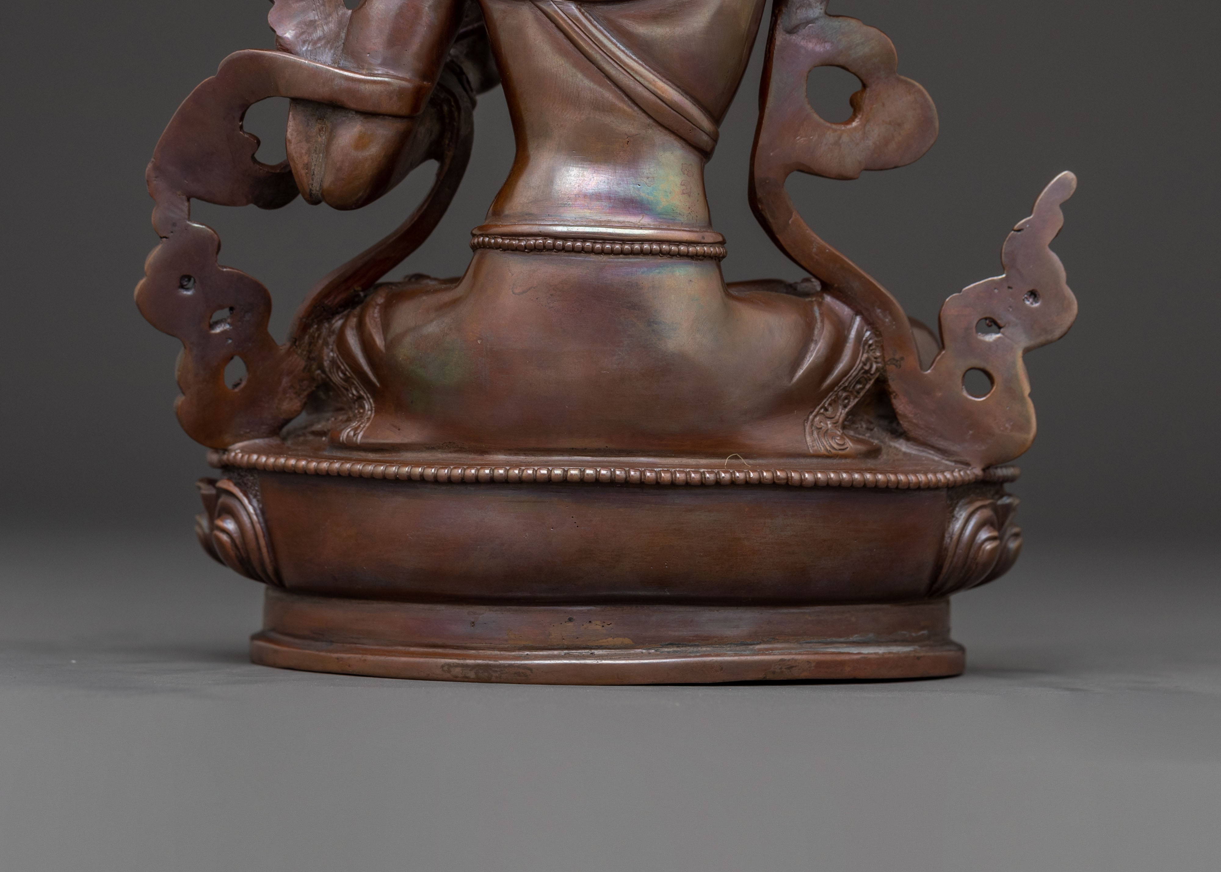Manjushri Sword of Wisdom Statue - Oxidized Copper Art