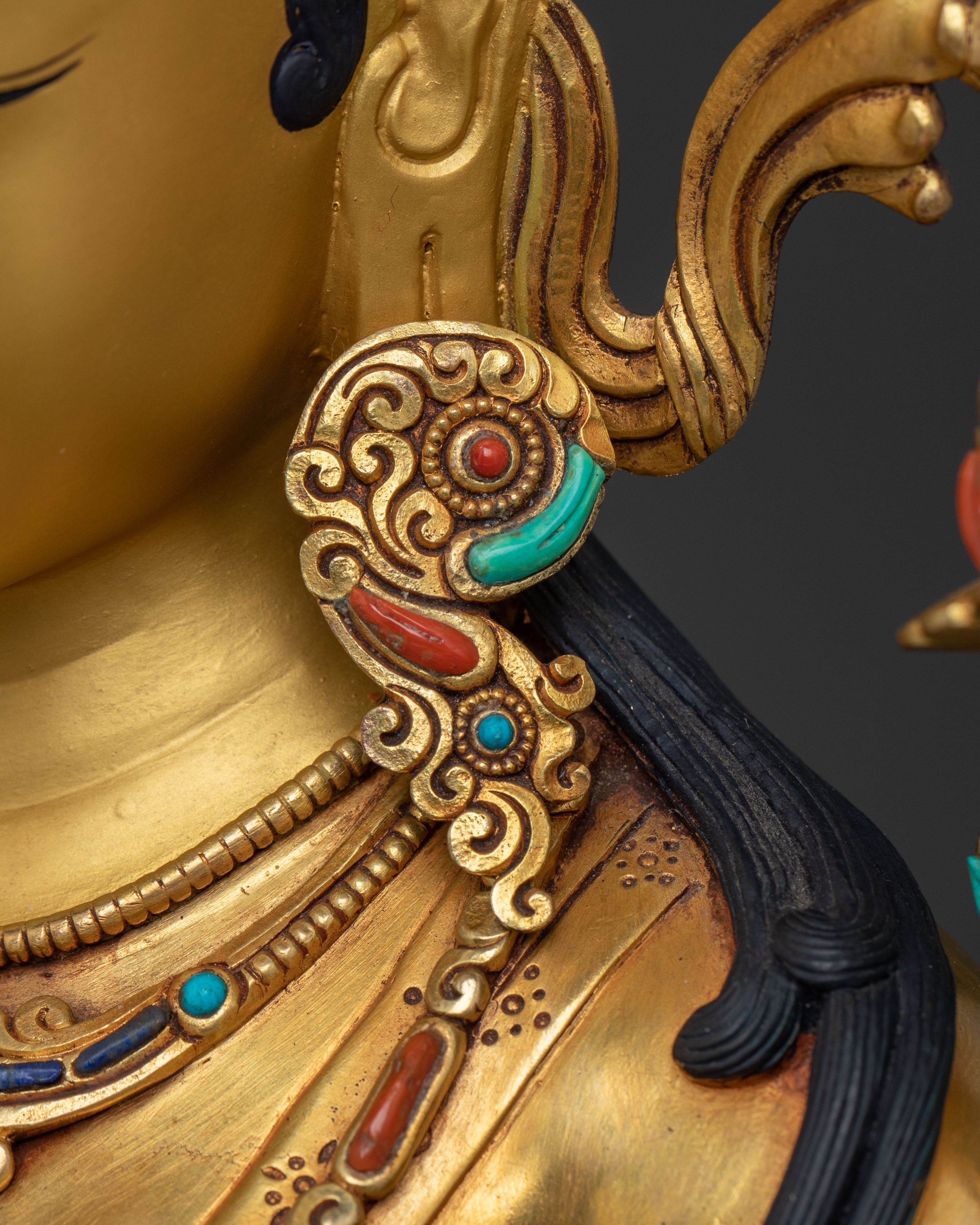 White Tara 24K Gold Gilded Sculpture | Goddess of Compassion