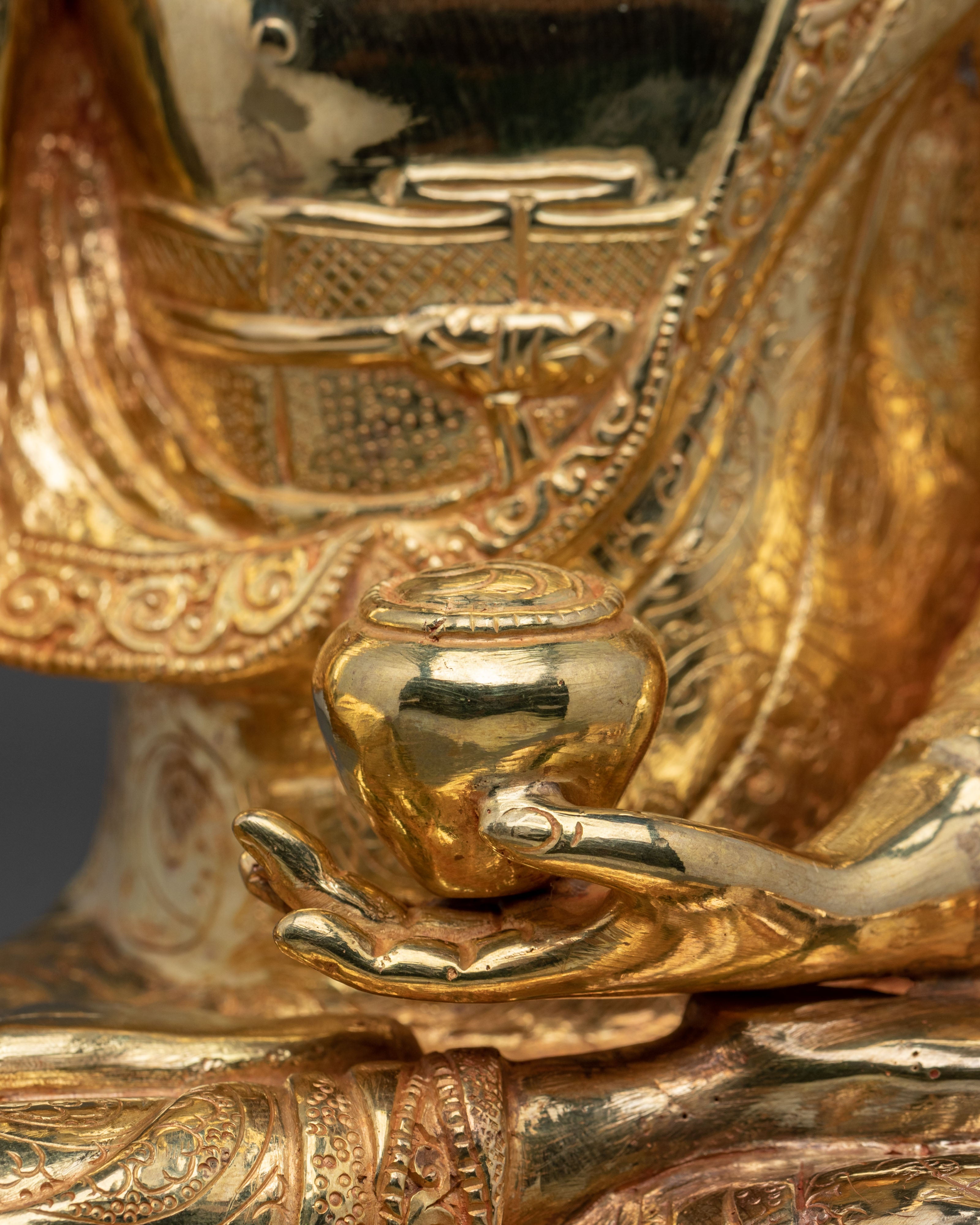 Shakyamuni Buddha Sculpture | Handmade Golden Figurine