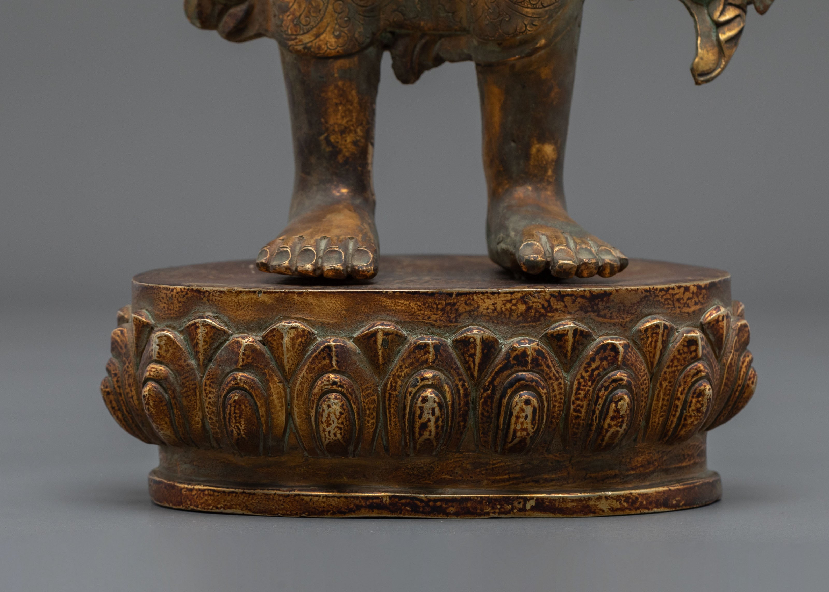 Standing Lokeshwor Copper Statue | Figurine with Antique Finish