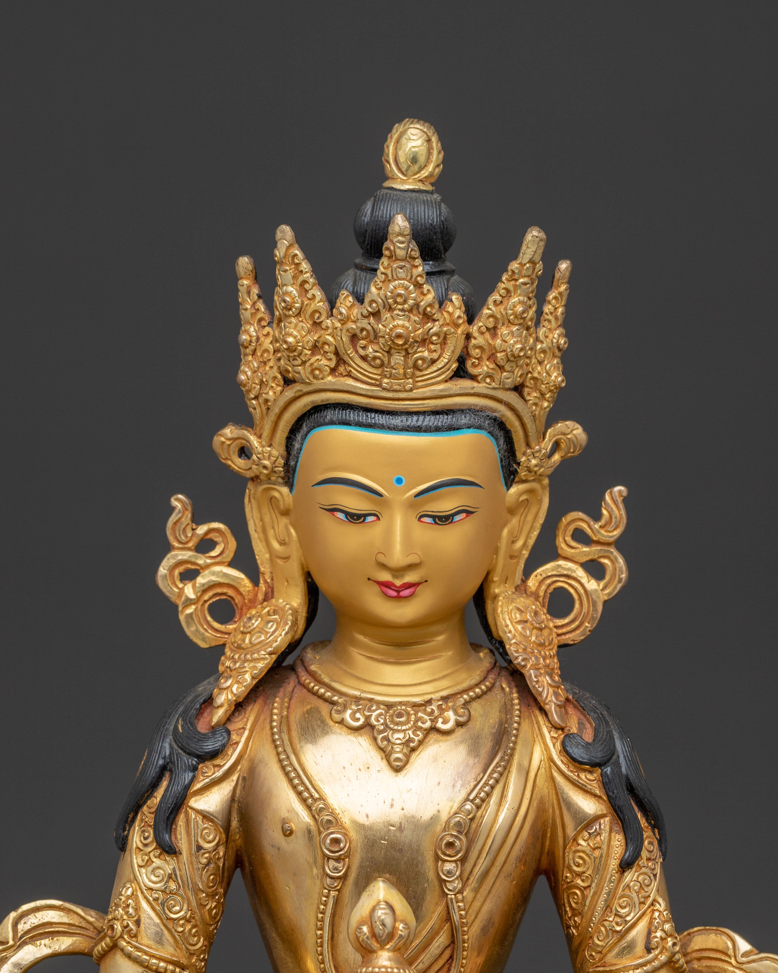Handcrafted Amitayus Buddha Figurine | Golden Divinity