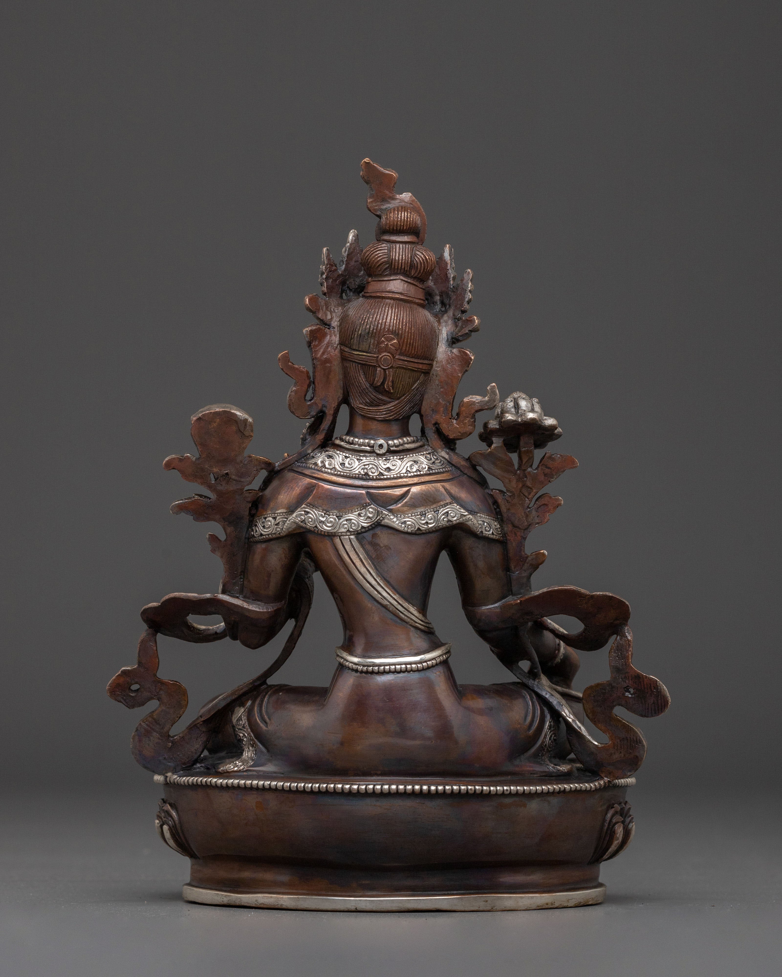 Green Tara Statue | Oxidized Copper Buddhist Goddess