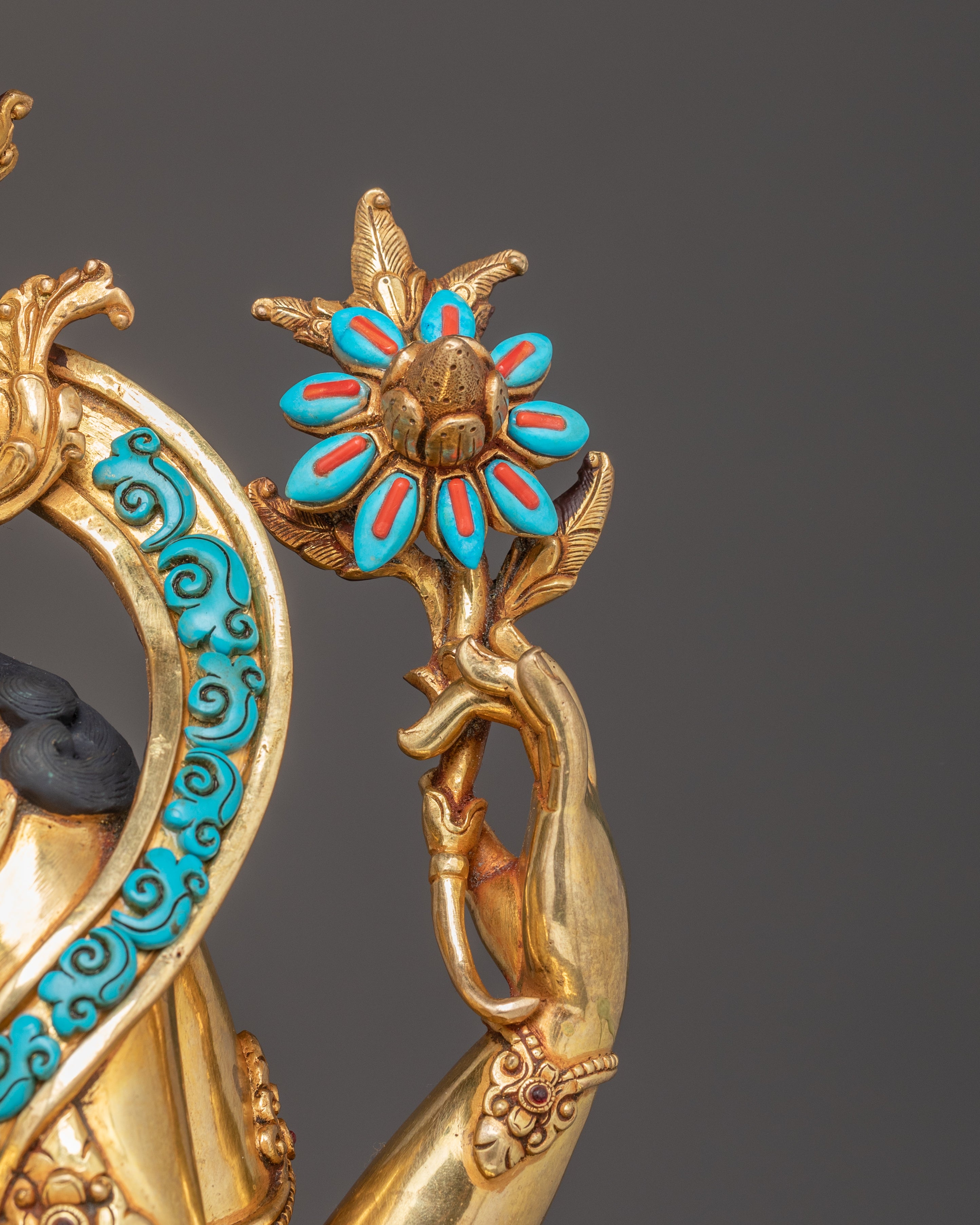 Golden Handmade Bodhisattva Set Statue | Sacred Buddhist Altar Display