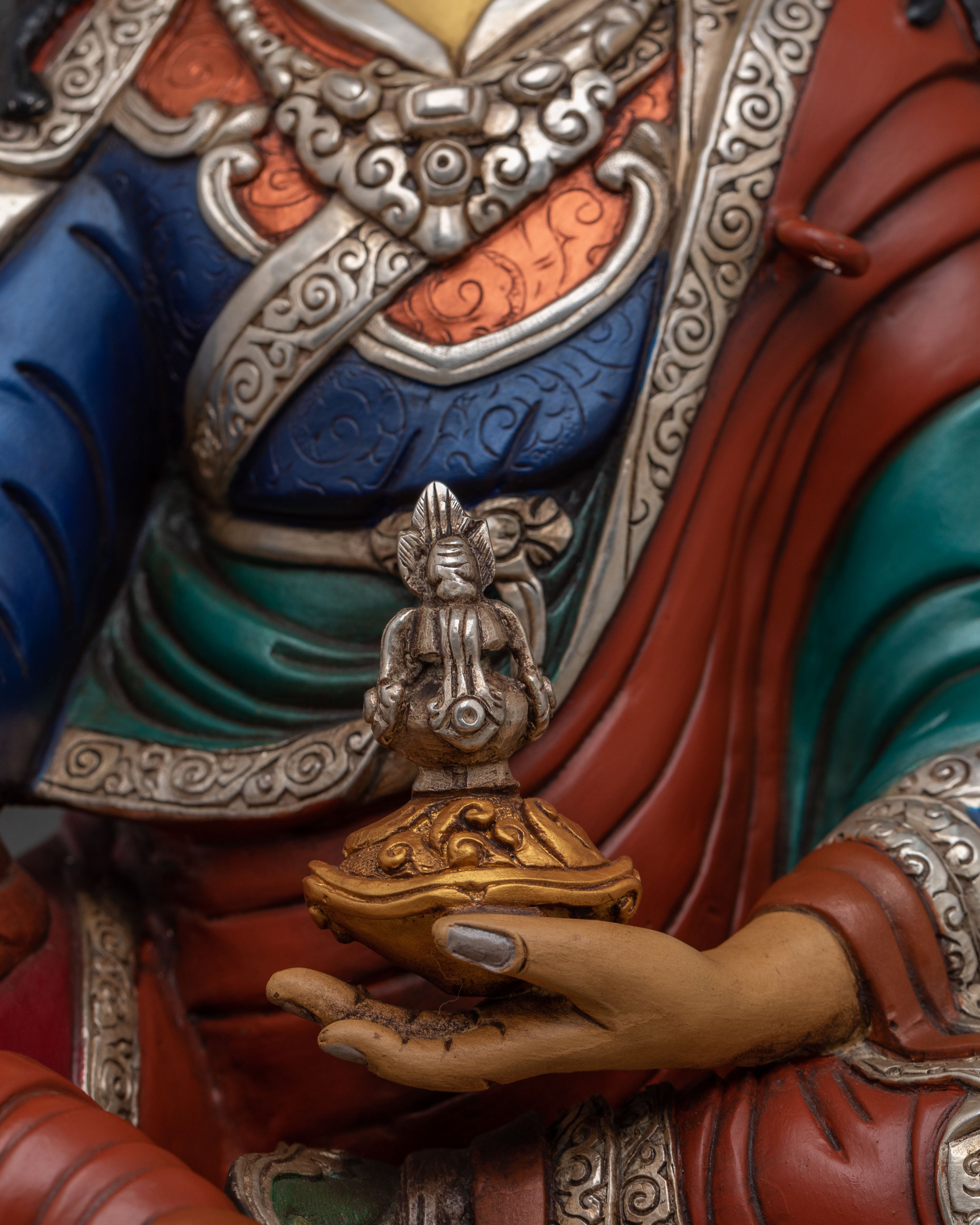 Guru Rinpoche Statue | 24K Gold Gilded Masterpiece