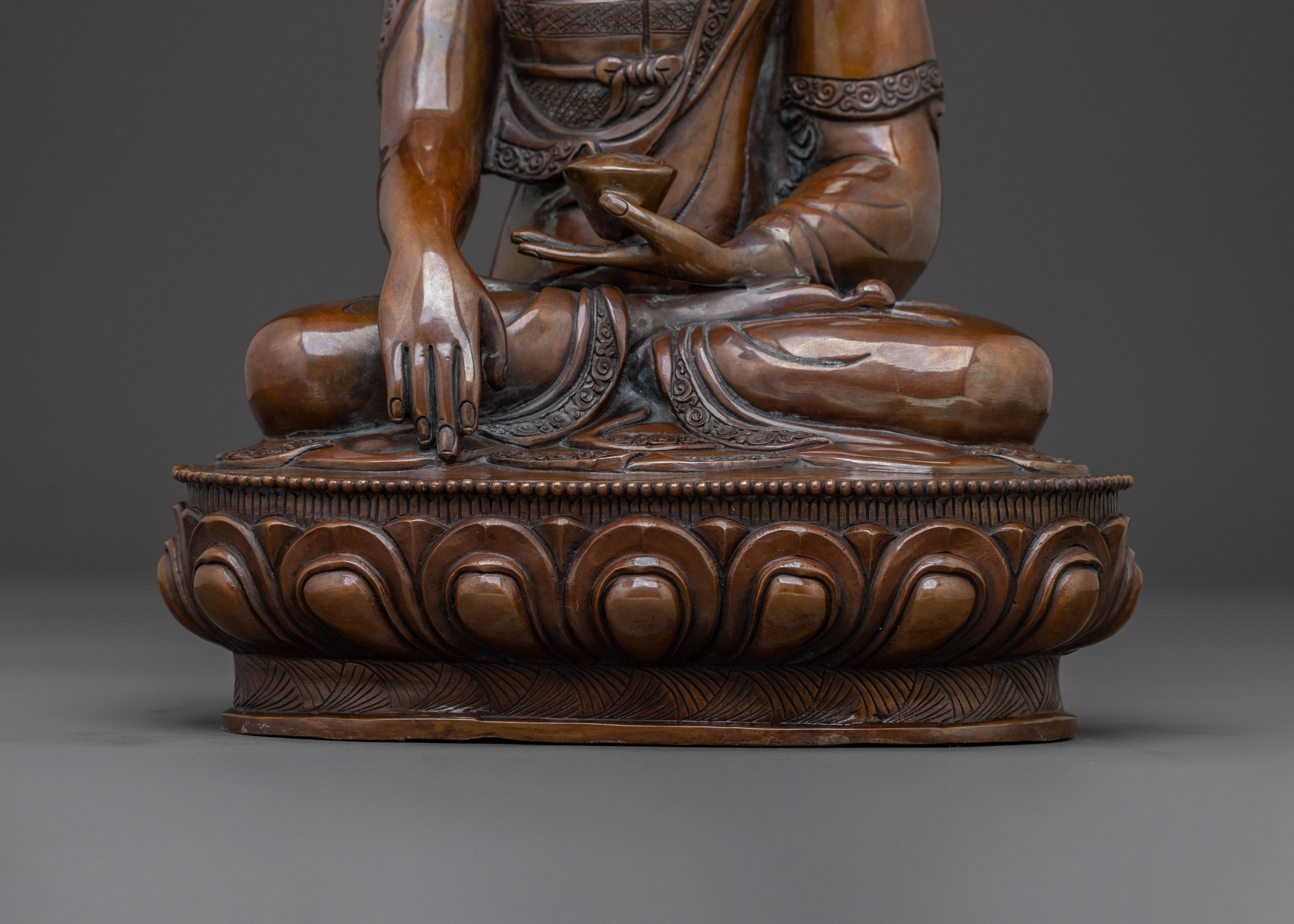 Shakyamuni Buddha Statue – Oxidized Copper Serenity