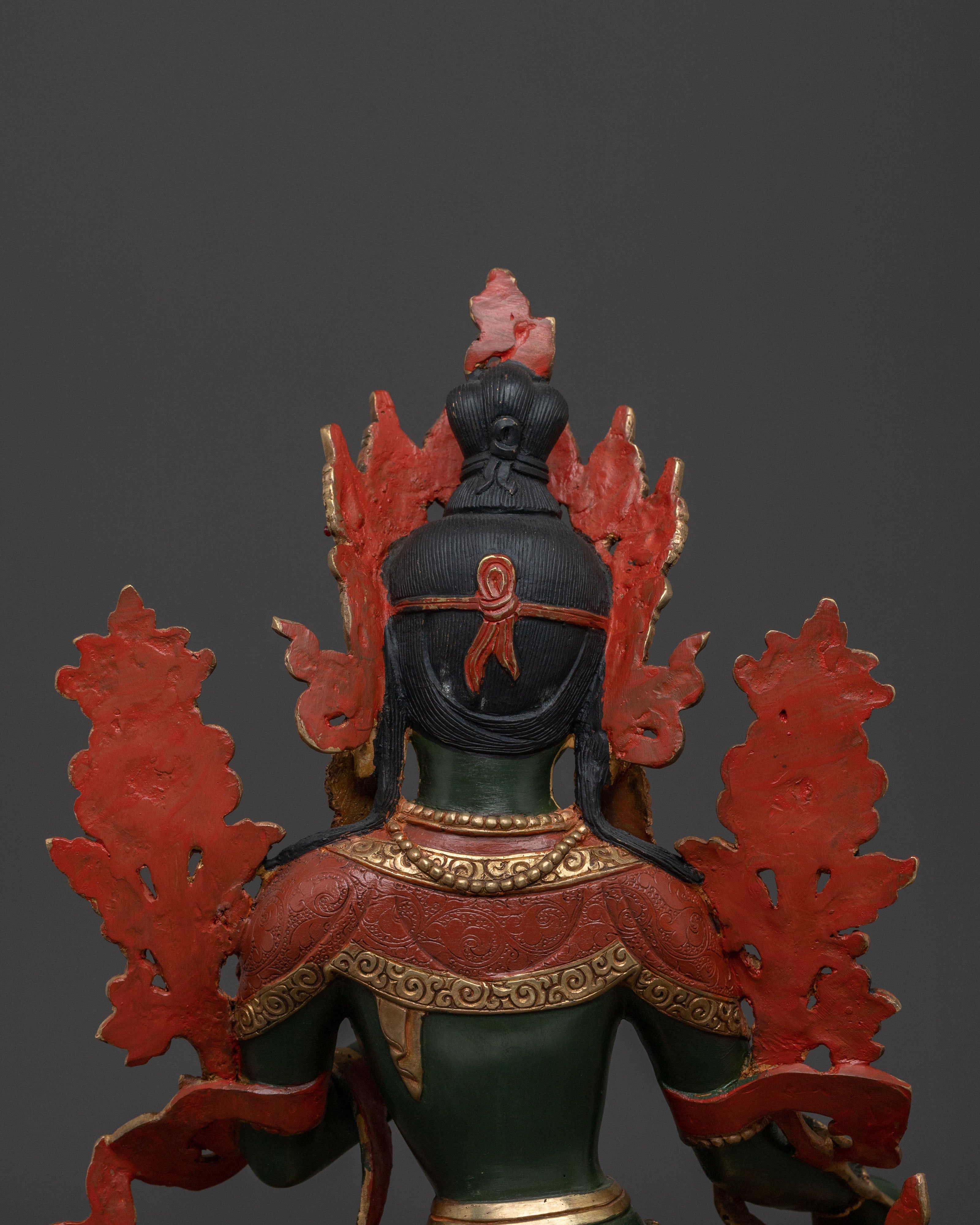 Mother Green Tara Statue | 24K Gold Gilded Figure
