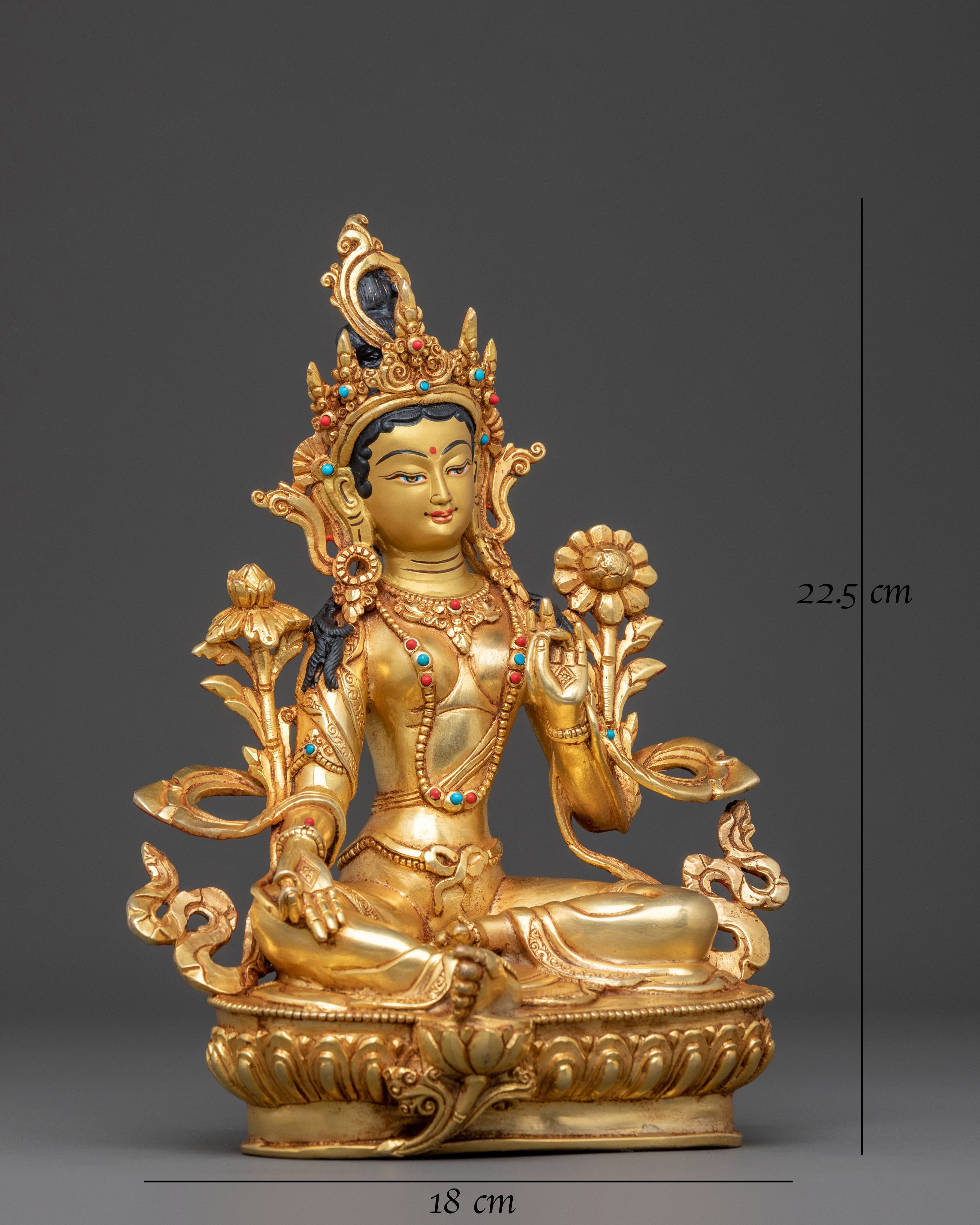 Celestial Green Tara Blessing Statue | Mother Figure
